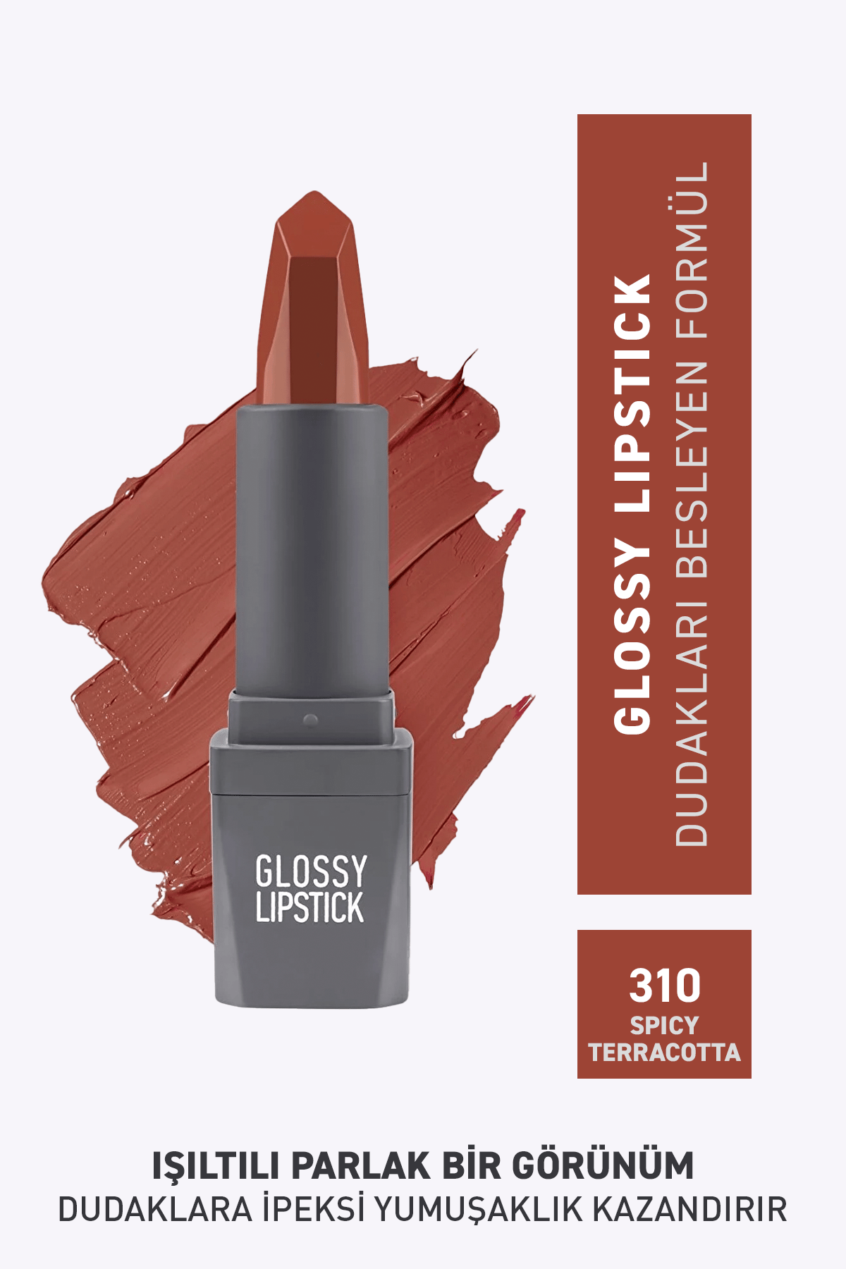 Parlak Ruj - Nemlendirici Etki - Glossy Lipstick 310 Spicy Terracotta - Alix  Avien