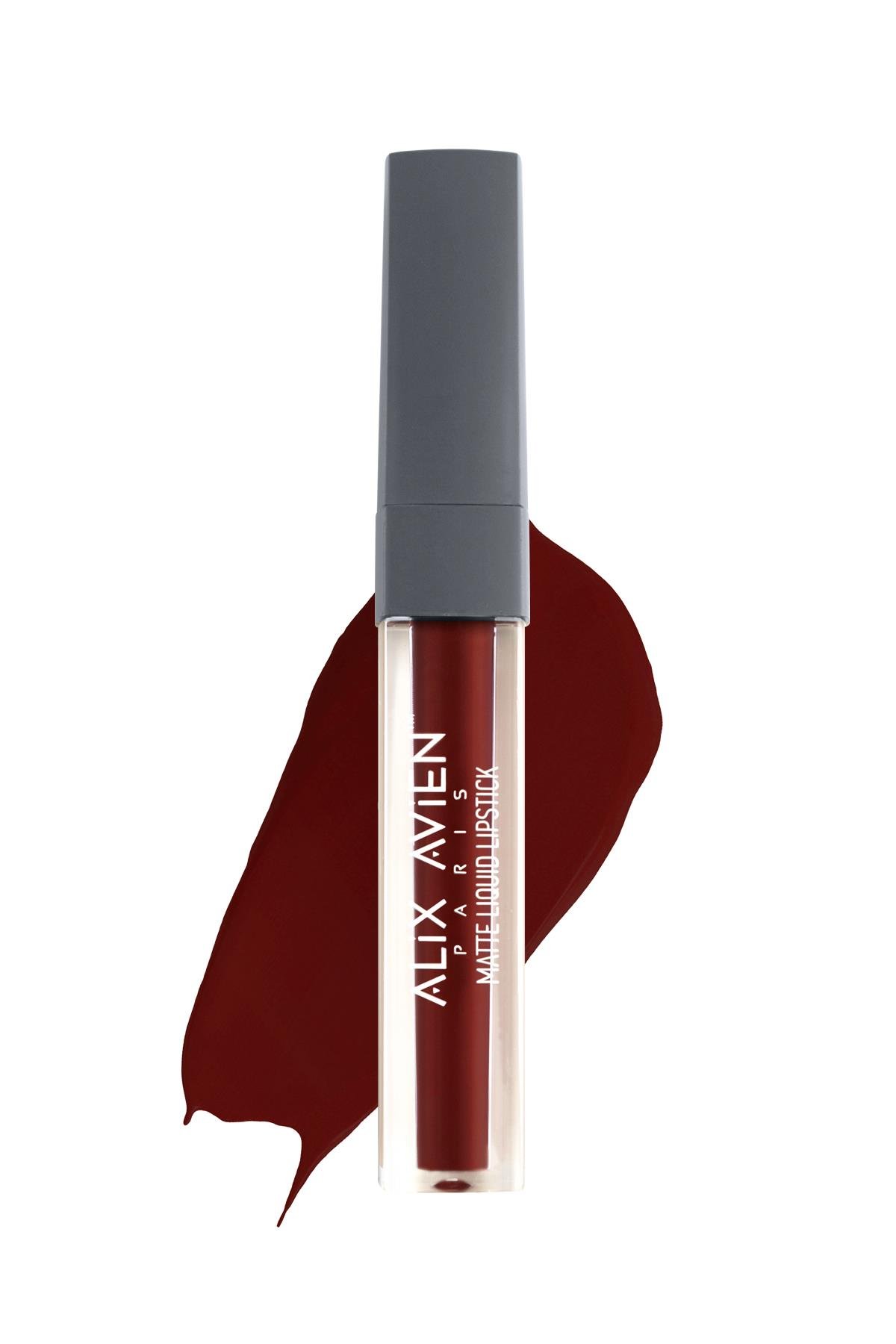 Mat Bitişli Likit Ruj - 8 Saate Kadar Kalıcı Etki - Matte Liquid Lipstick  524 Ruby Red - Alix Avien