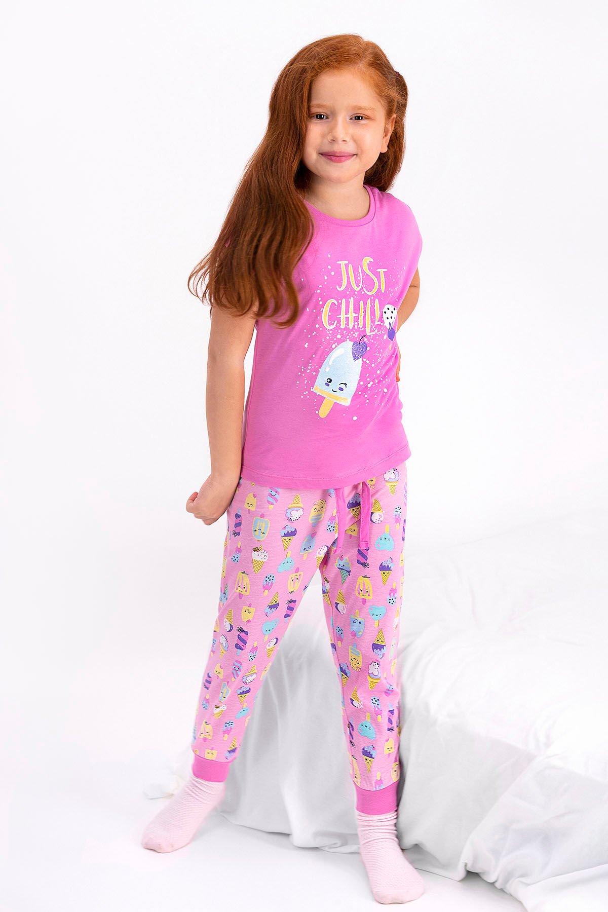 Rolypoly RP2430-2 V2 Kız Çocuk Pijama Takımı Pembe