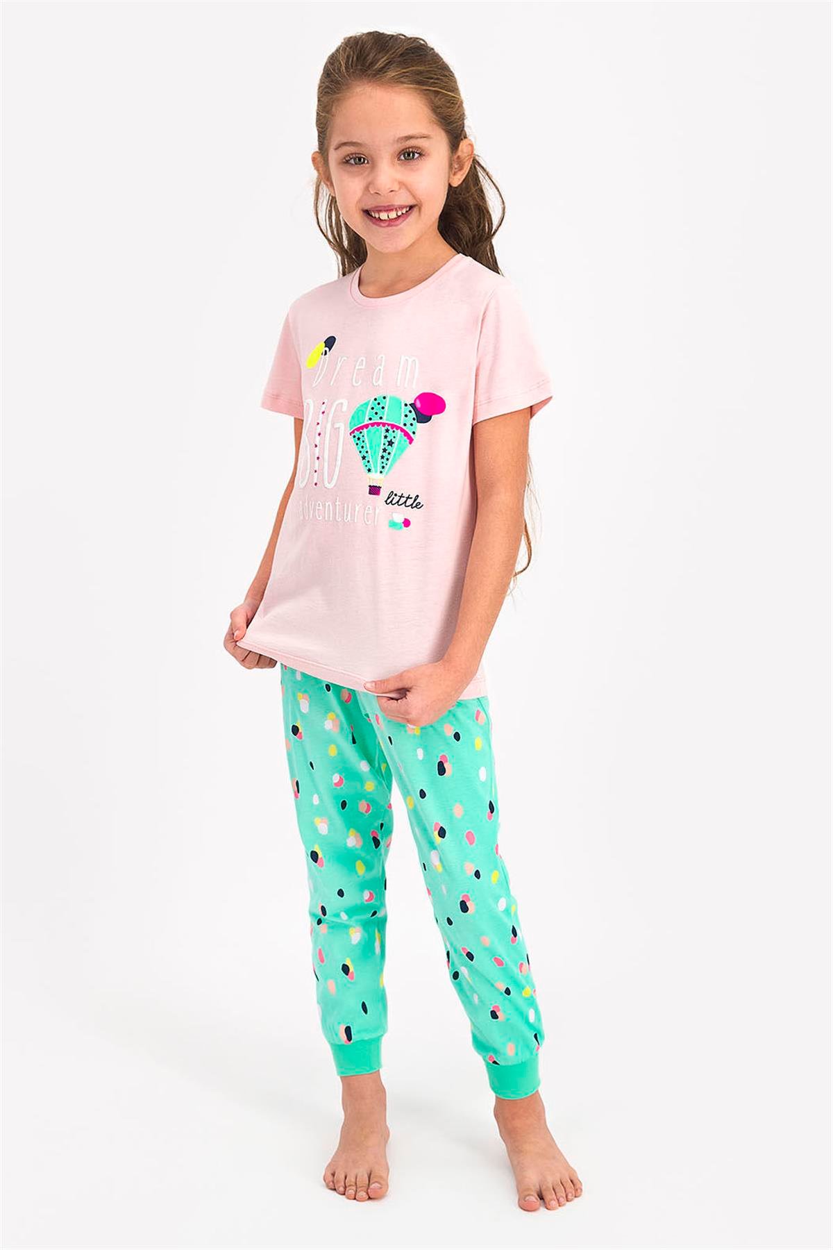 Rolypoly RP2441-2 V2 Kız Çocuk Pijama Takımı Somon