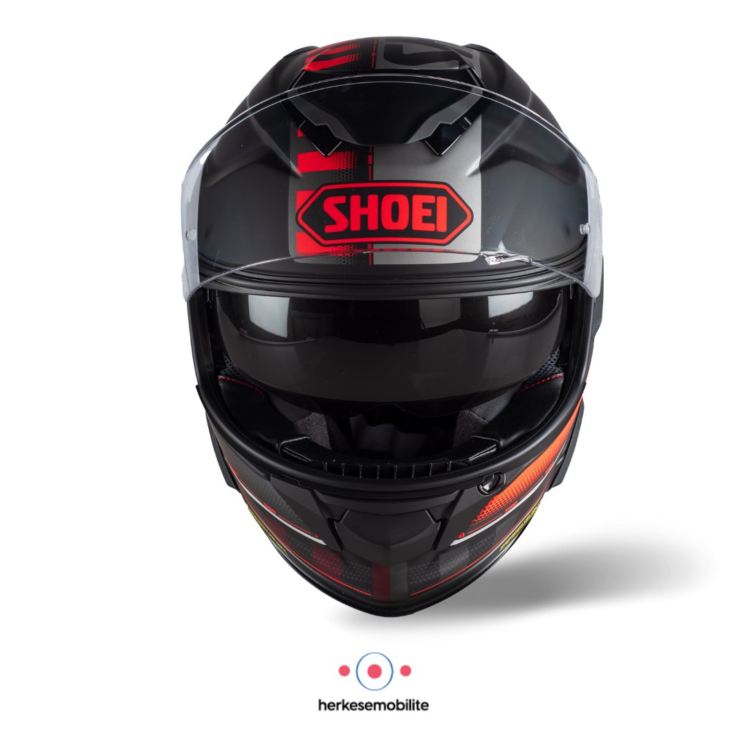 SHOEI GT-Air 2 Tesseract TC-1 Mat Kask Siyah-Gri-Kırmızı