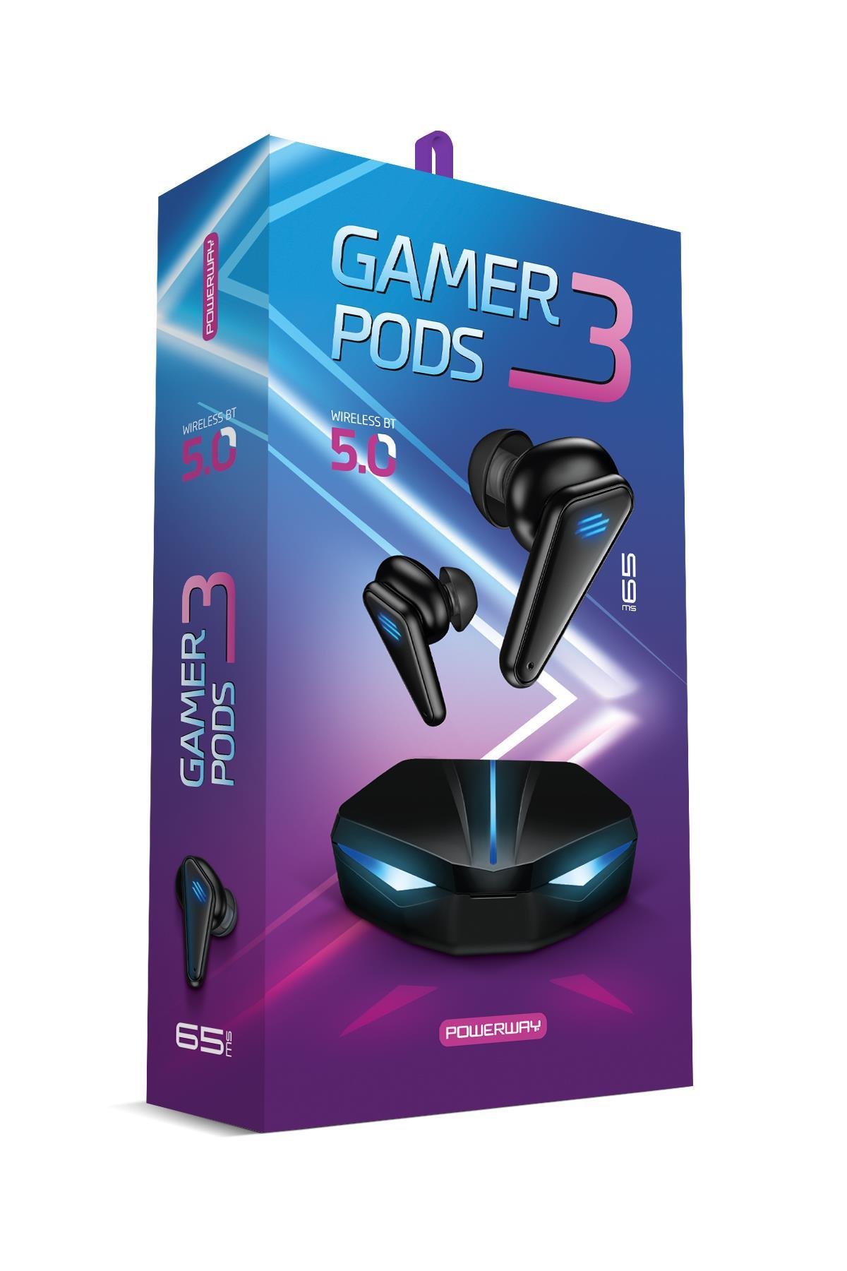 POWERWAY GamerPods3 Led Işıklı Oyuncu Kulaklığı Ekstra Bass Bluetooth  Kulaklık Dokunmatik Kontrol