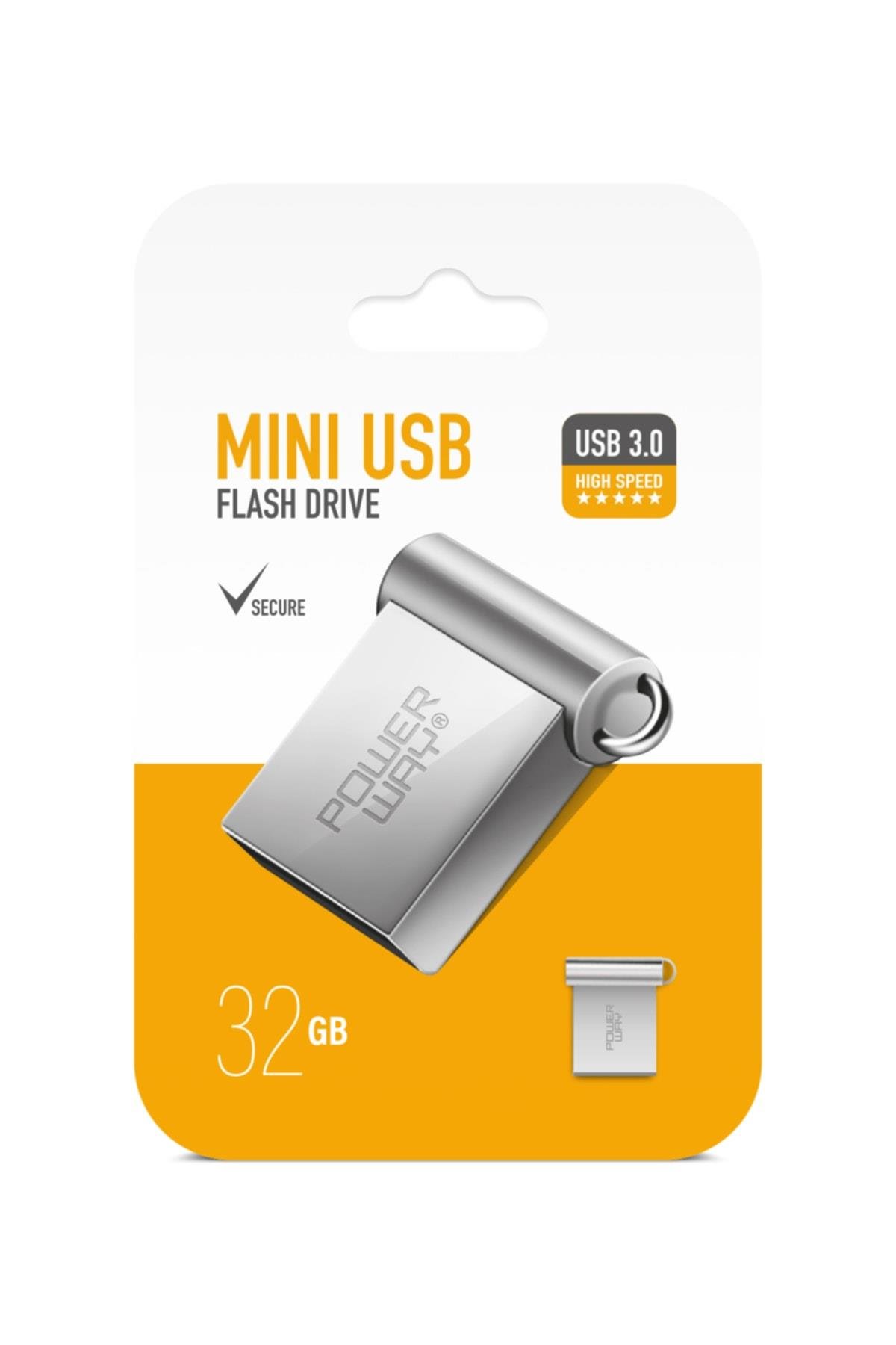 POWERWAY 32 GB Metal Mini Usb Flash Bellek Usb 3.0 Yüksek Hızlı