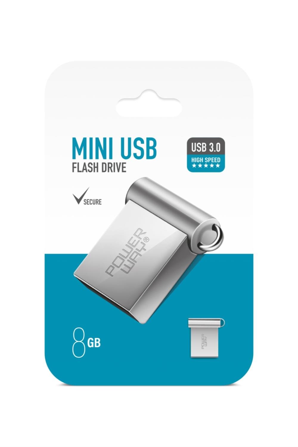 POWERWAY 8 GB Metal Mini Usb Flash Bellek Usb 3.0 Yüksek Hızlı
