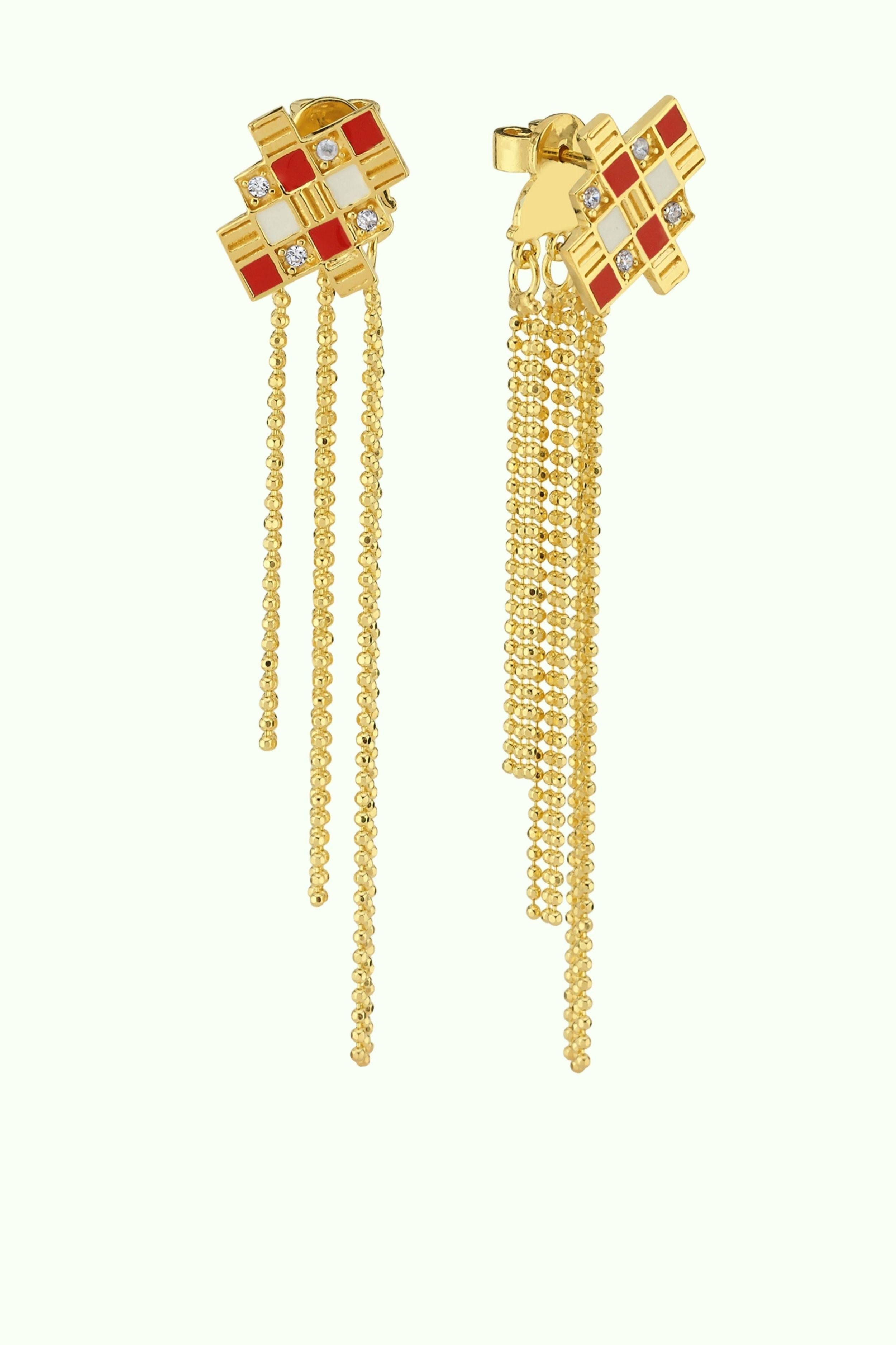 Fusion Allure Earrings with  Chain details