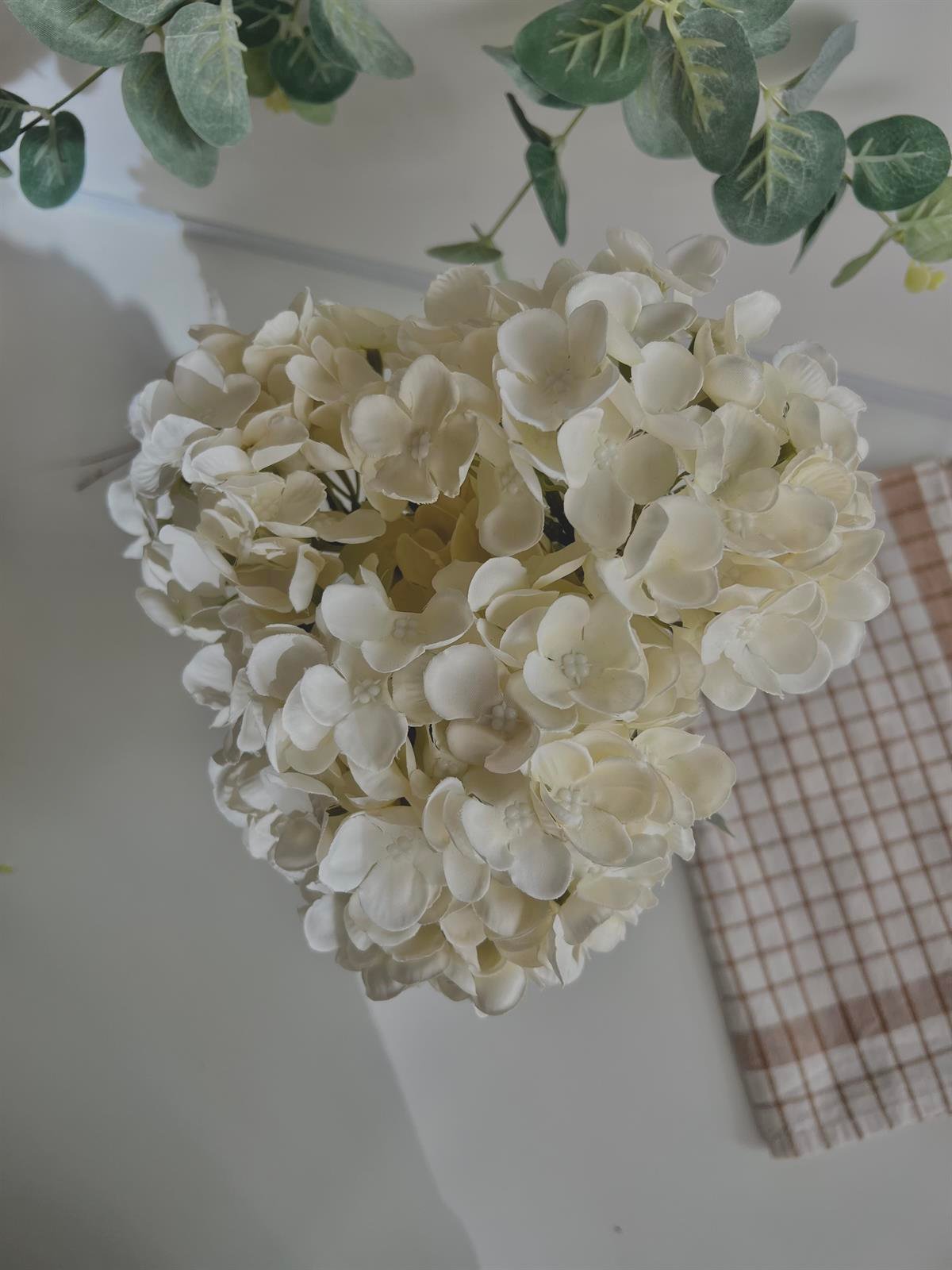 Beyaz Ortanca Yapay Çiçek 5 Dal