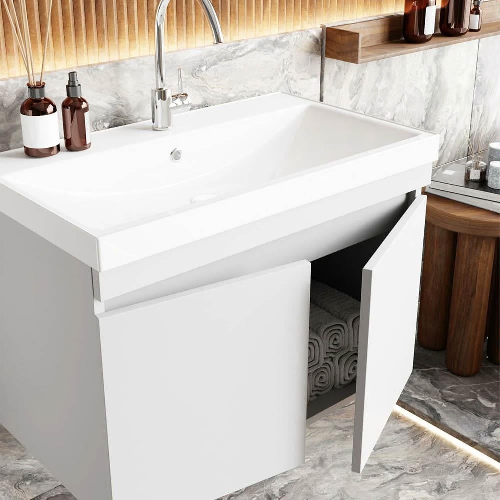 Karen Banyo Koza 60 cm Banyo Dolabı Seti Beyaz - ertyapimarket.com