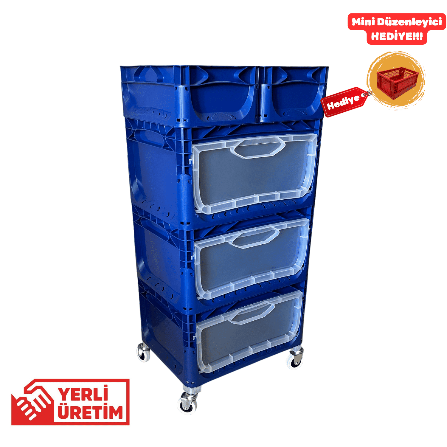 Magic Kombo 3R Koyu Mavi - Çok Amaçlı Raf & Dolap 40x30x83 cm - 73