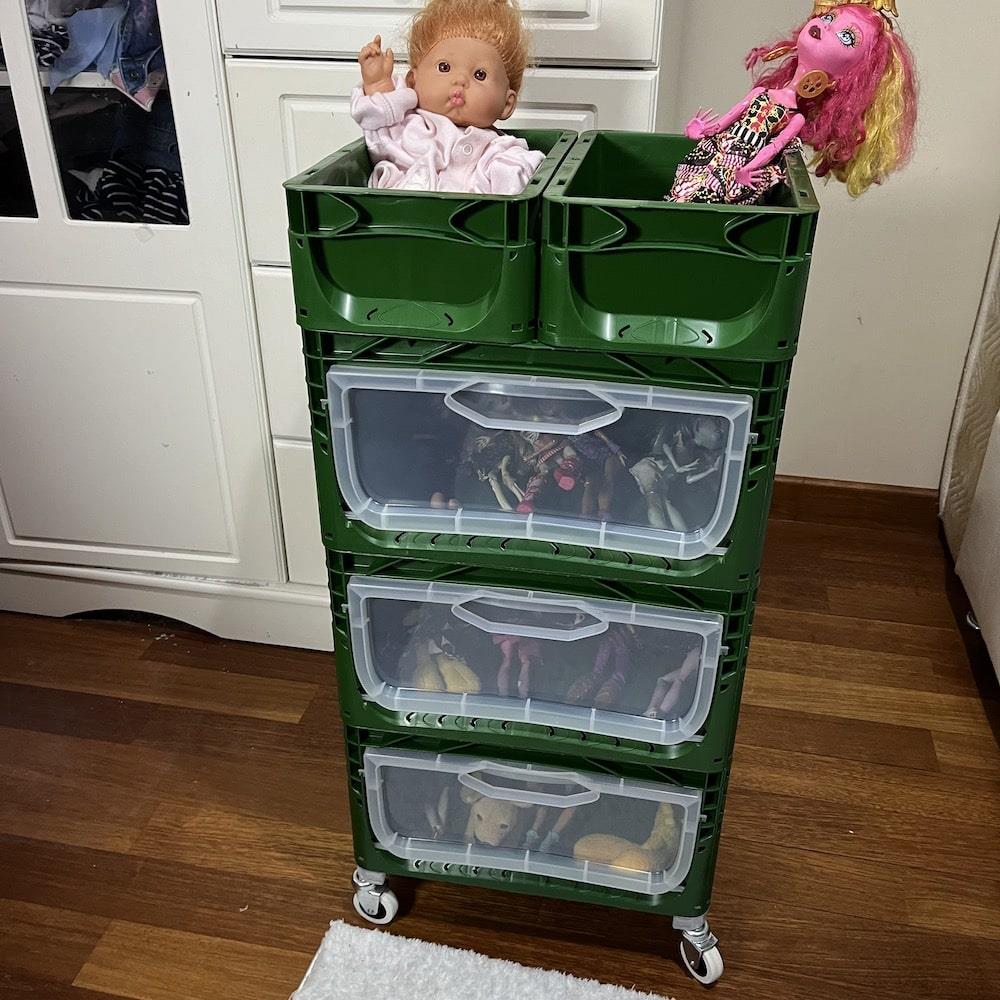 Magic Kombo 3R Koyu Yeşil - Çok Amaçlı Raf & Dolap 40x30x83 cm