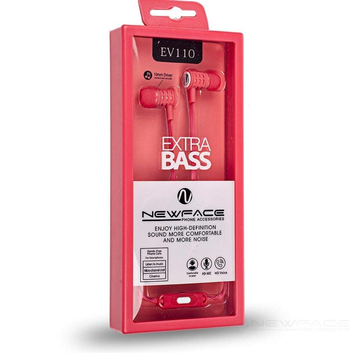EV110 Extra Bass Kablolu Kulakiçi Kulaklık (Pembe)