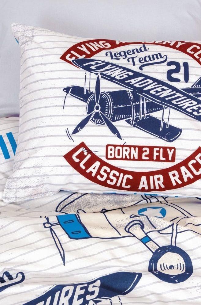 Cotton Box Junior Ranforce Nevresim Takımı Tek Kişilik Flying Gri