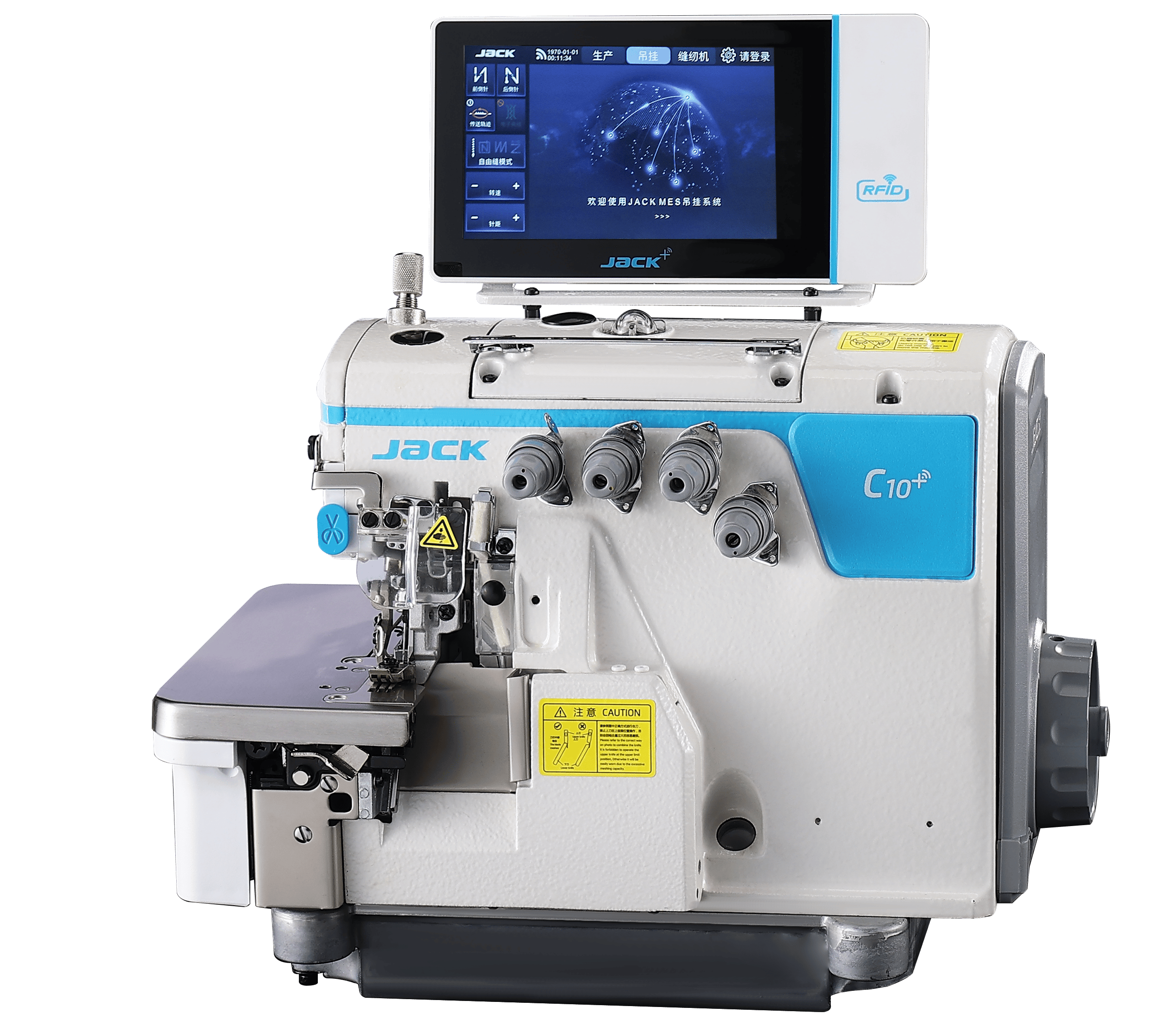 JACK C10-4-M03/333-H/M-X 4 İplik Akıllı Overlok Makinesi Orta Kalın