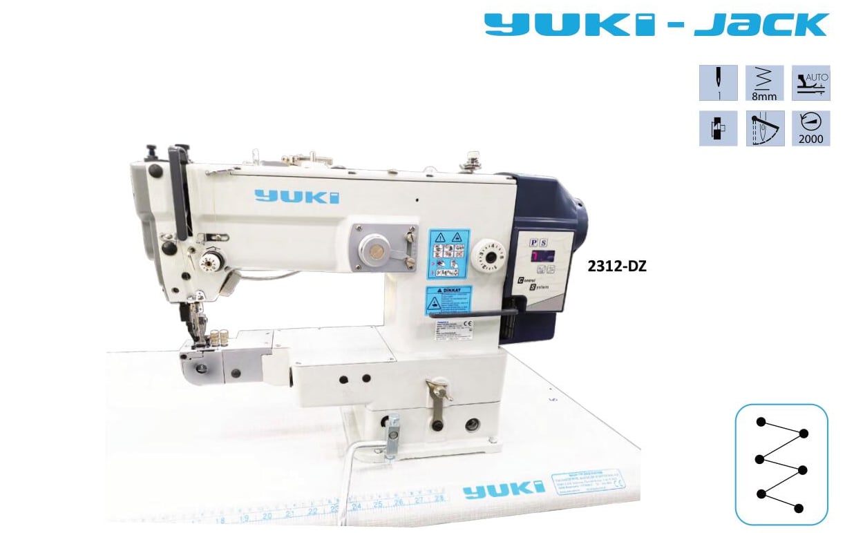 YUKİ 2312-DZ Zikzak Makinesi Transportlu Burunlu (Kalın Materyal)