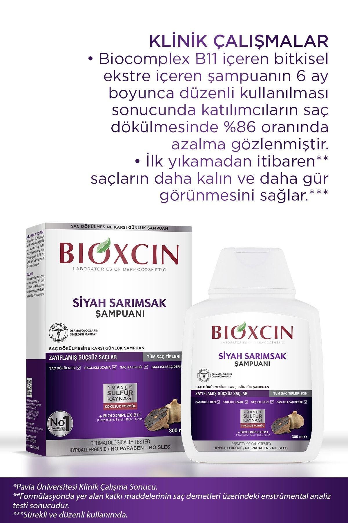 Bioxcin Siyah Sarımsak Şampuan 3x300 Ml - Saç Dökülmesi Şampuanı