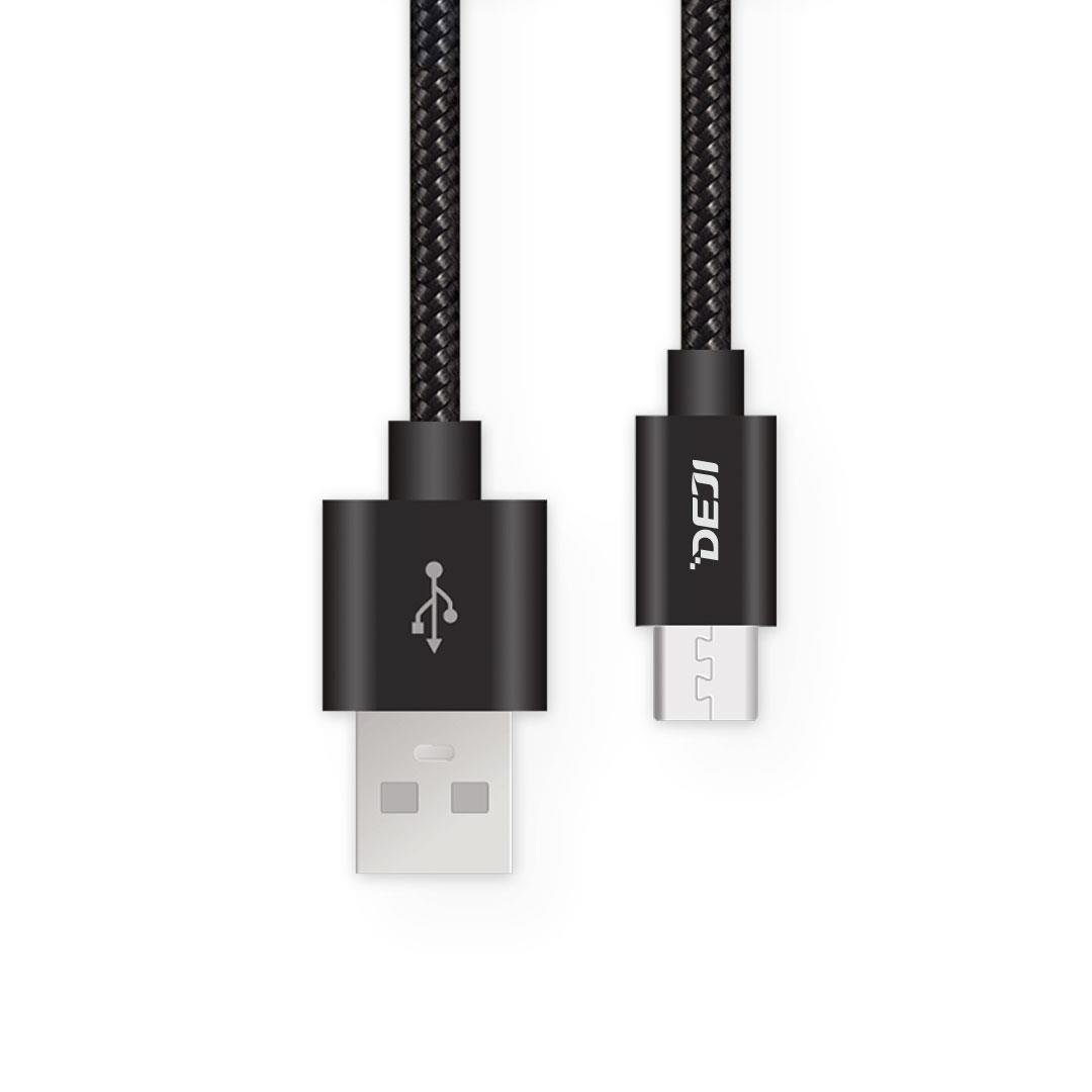 Deji Samsung Micro USB Şarj ve Data Kablosu Örgülü Siyah 1.2M
