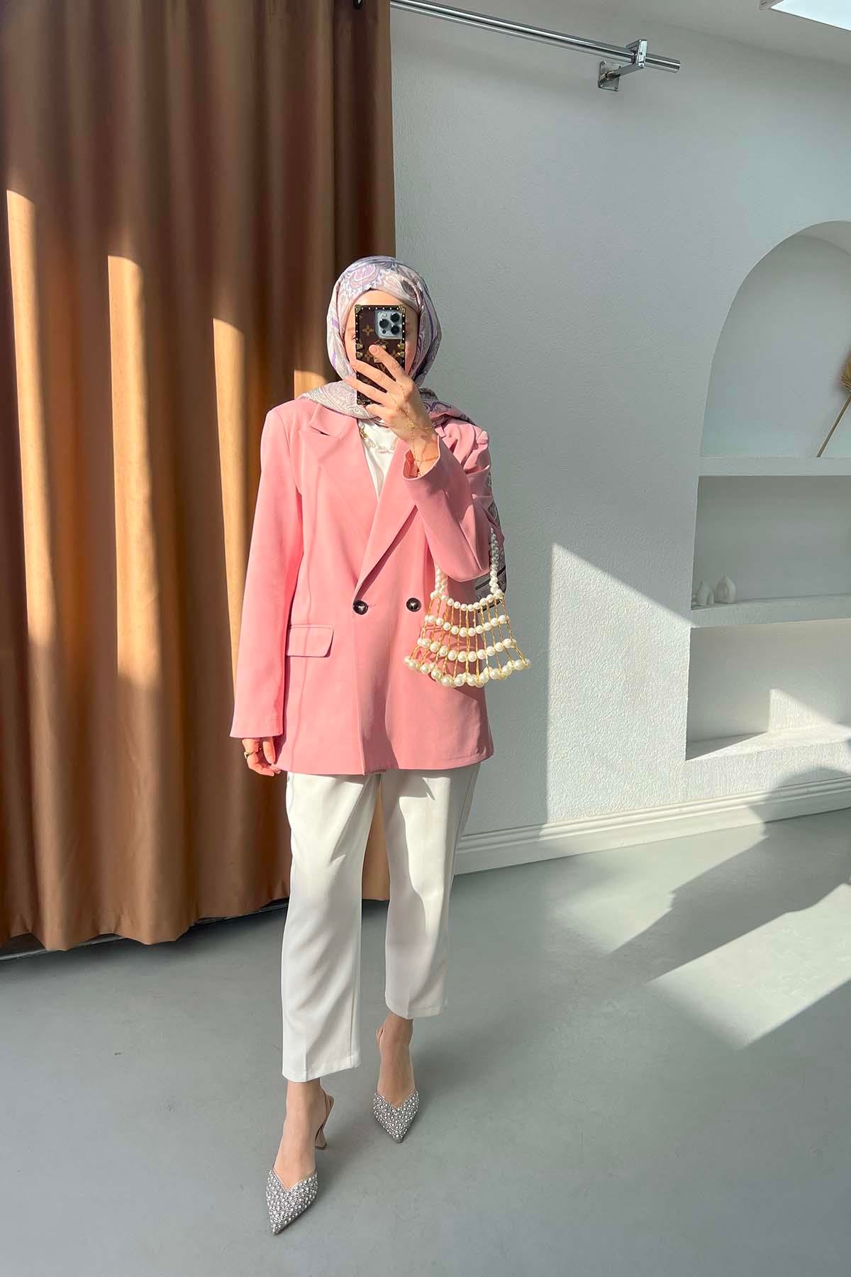 Blazer Ceket Pudra