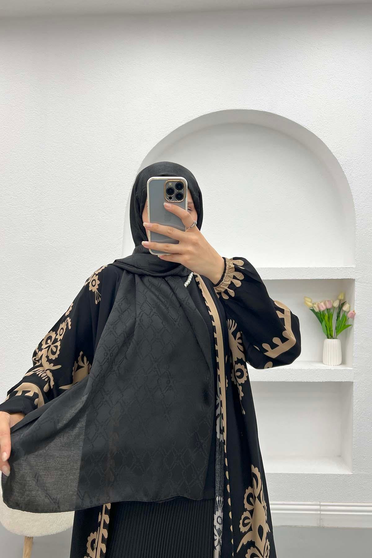 Kare Desenli Şal Siyah