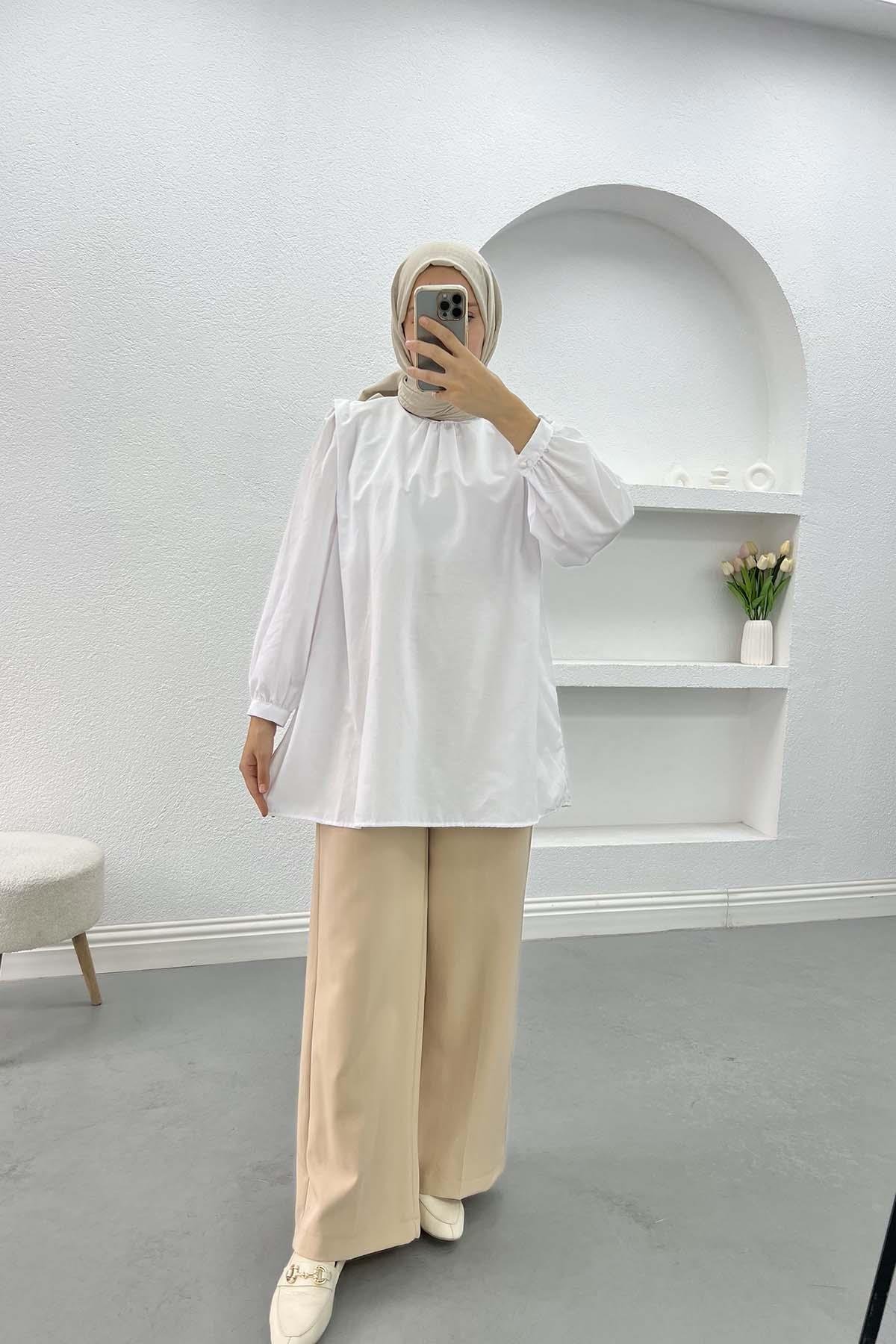 Kemerli Pantolon Bej