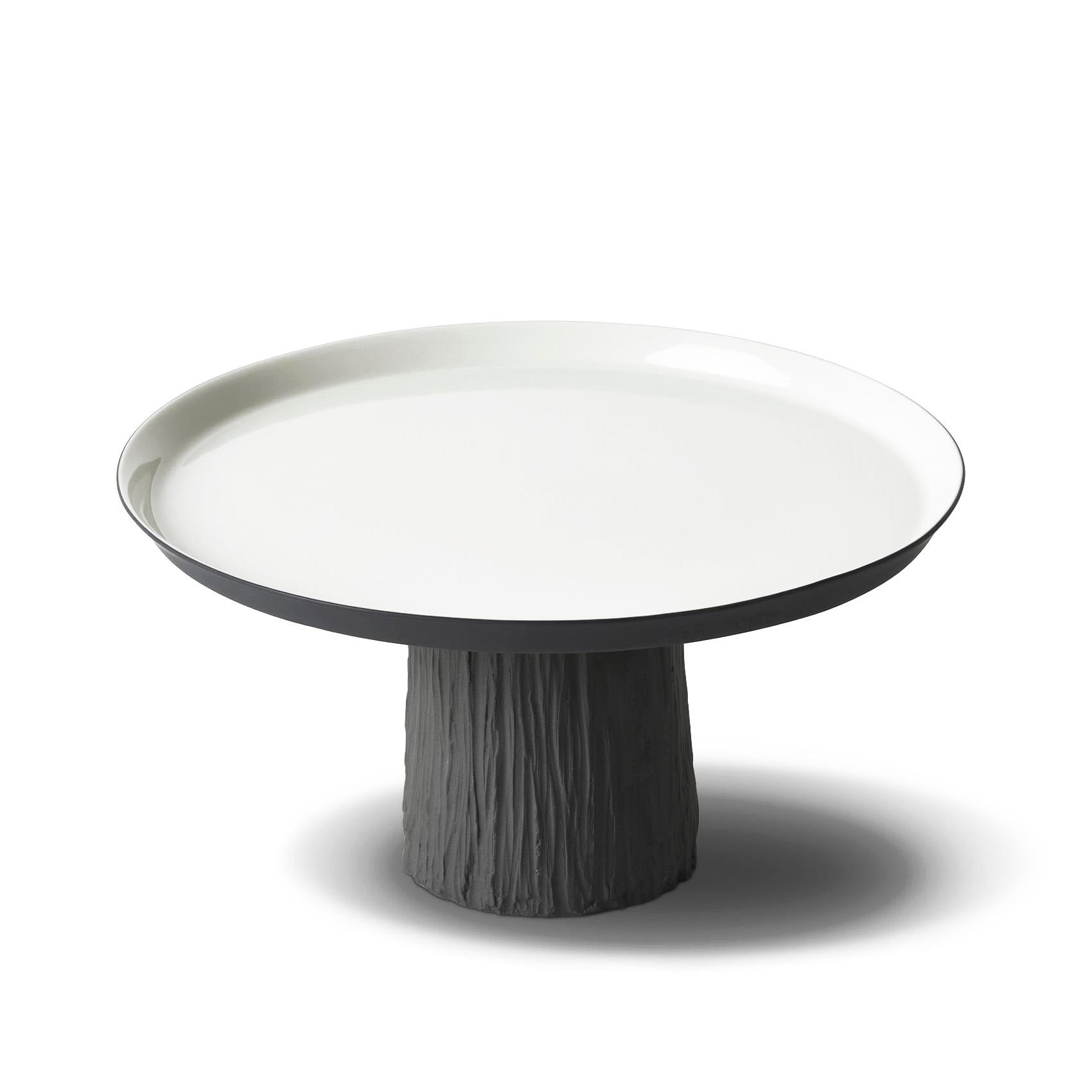 Tree Round Large Cake Salver Black - Black & Ivory - Black & Ivory