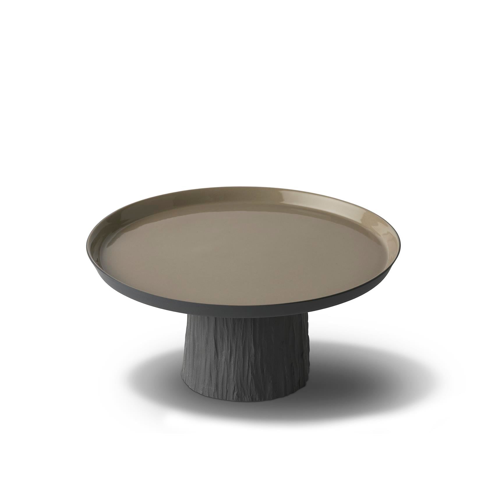 Round Medium Cake Salver Black - Black & Ivory - Black & Rock