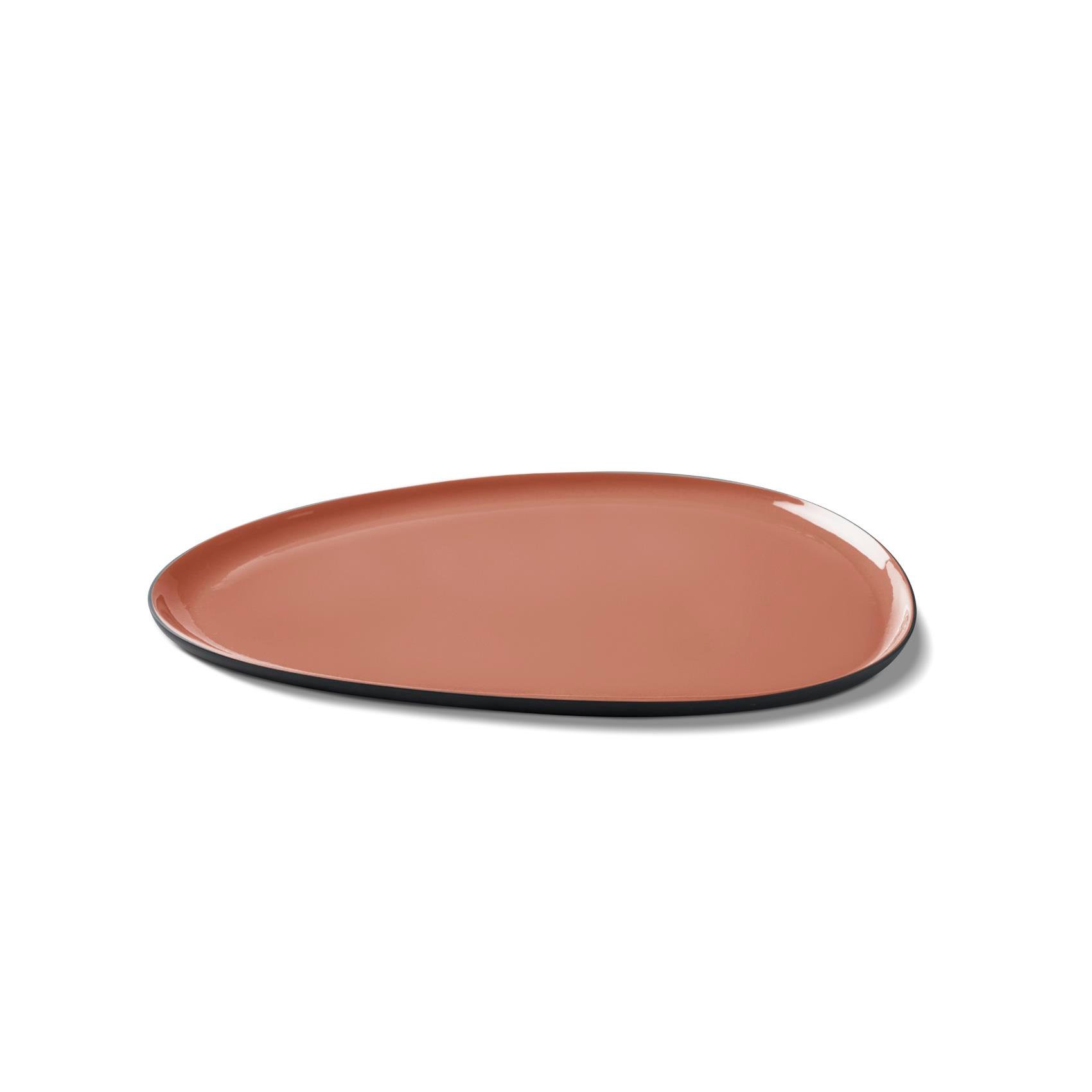 Assiette d'Entrée Pierre Double Couleur Aqua & Roche - Black&Coral