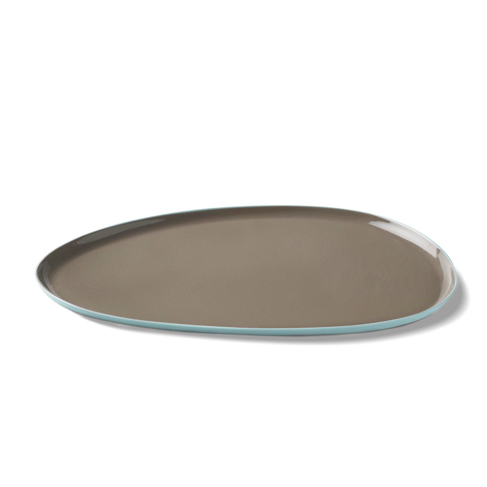 Stone Dinner Plate Double Colour Ocean & Coral - Aqua&Rock