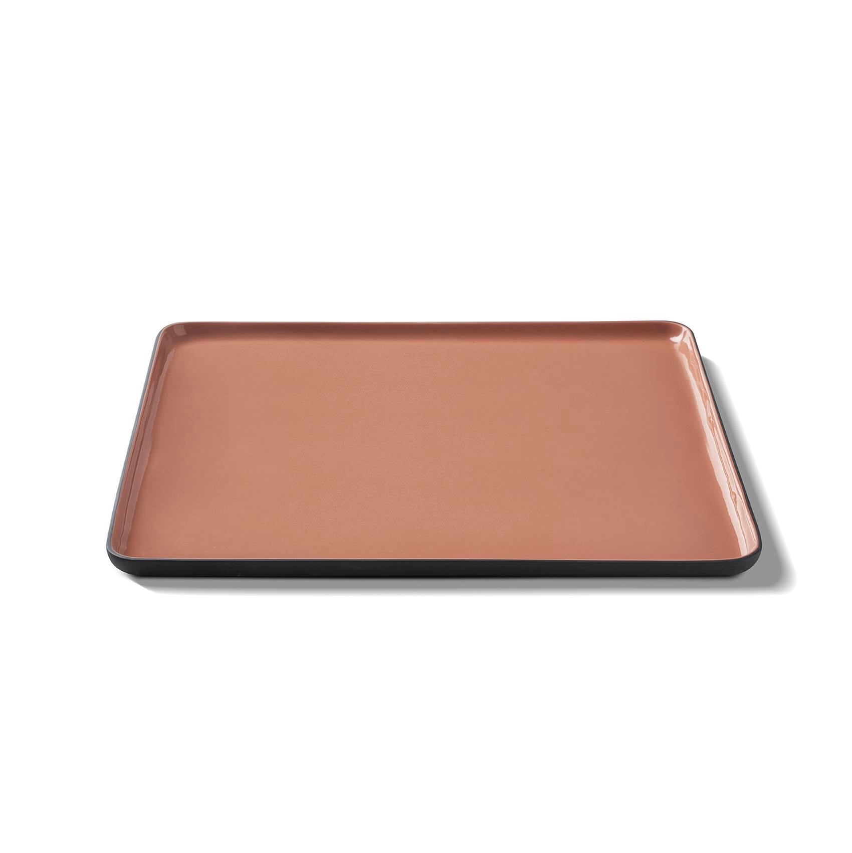 Assiette de Service Carrée Double Couleur - Black&Coral