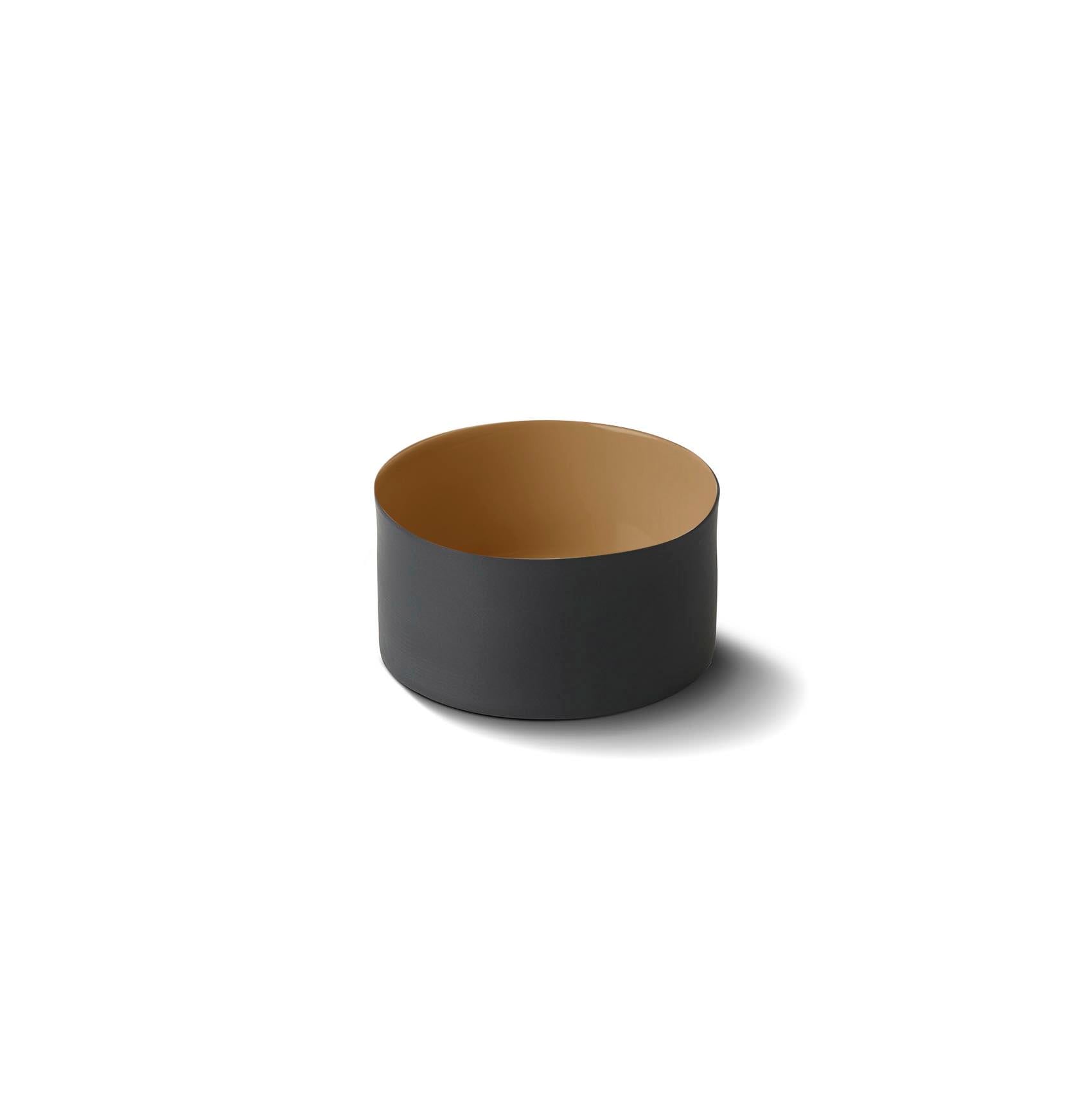 Cylinder Small Bowl Double Colour - Black&Straw