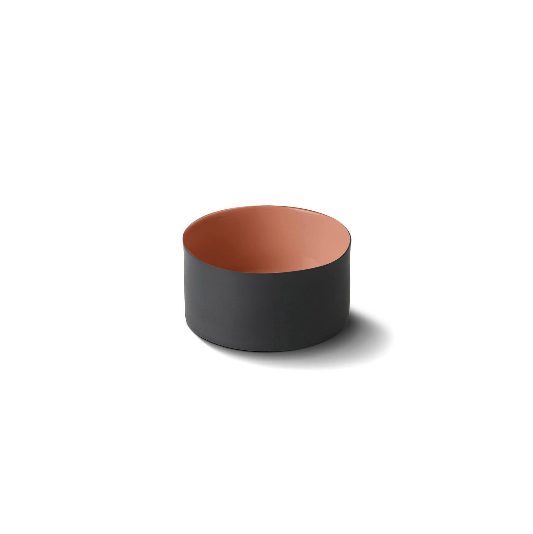 Cylinder Small Bowl Double Colour - Black&Coral
