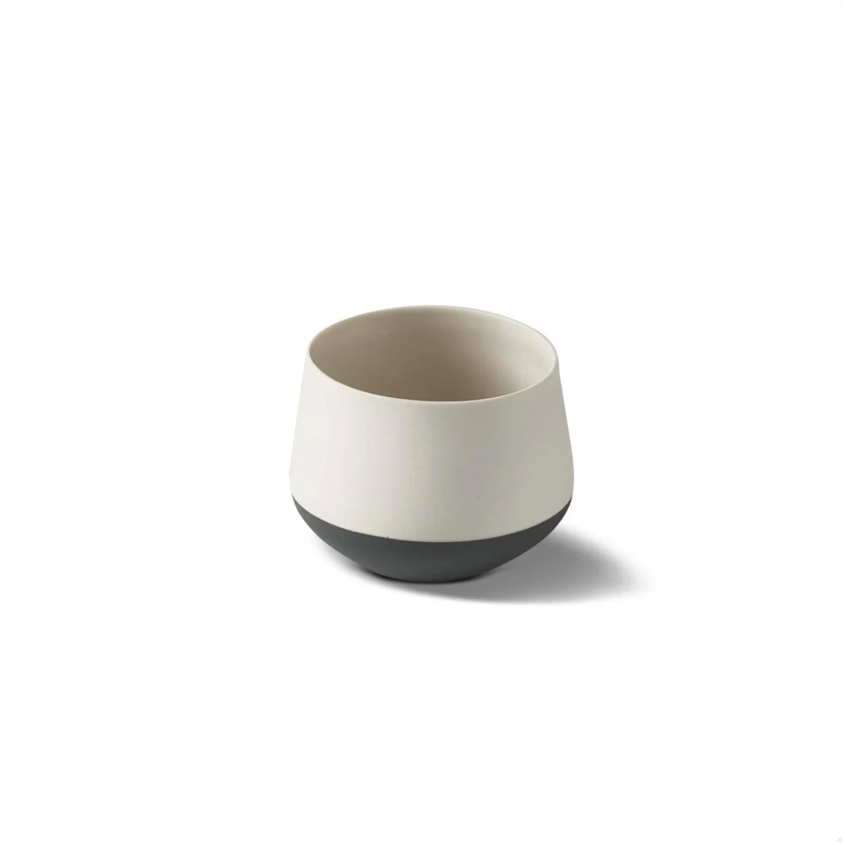 Tube Ivory Handleless Espresso Cup Double Colour - Black&Ivory