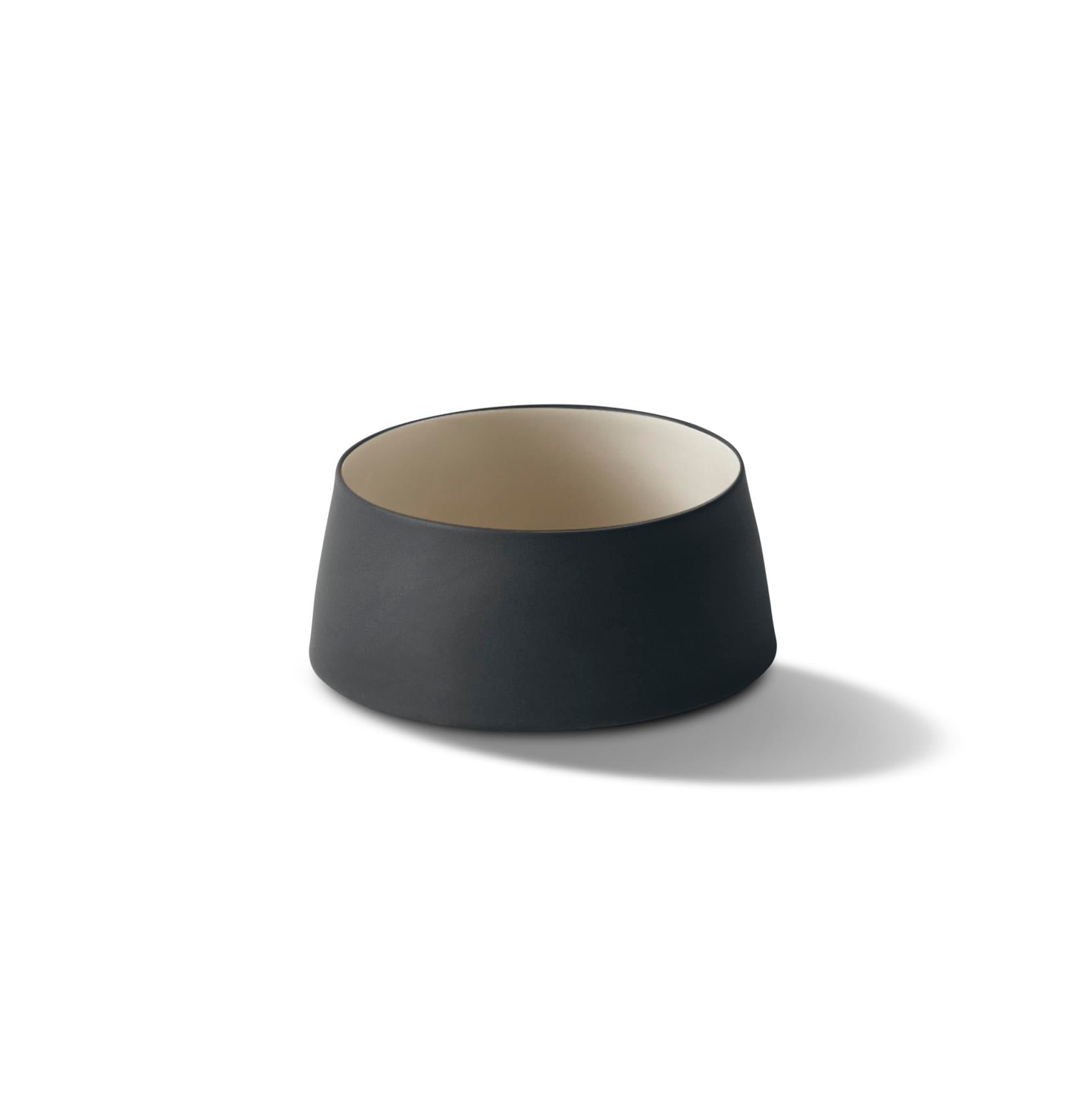 Tube Conic Narrow Large Bowl Double Colour - Black&Ivory