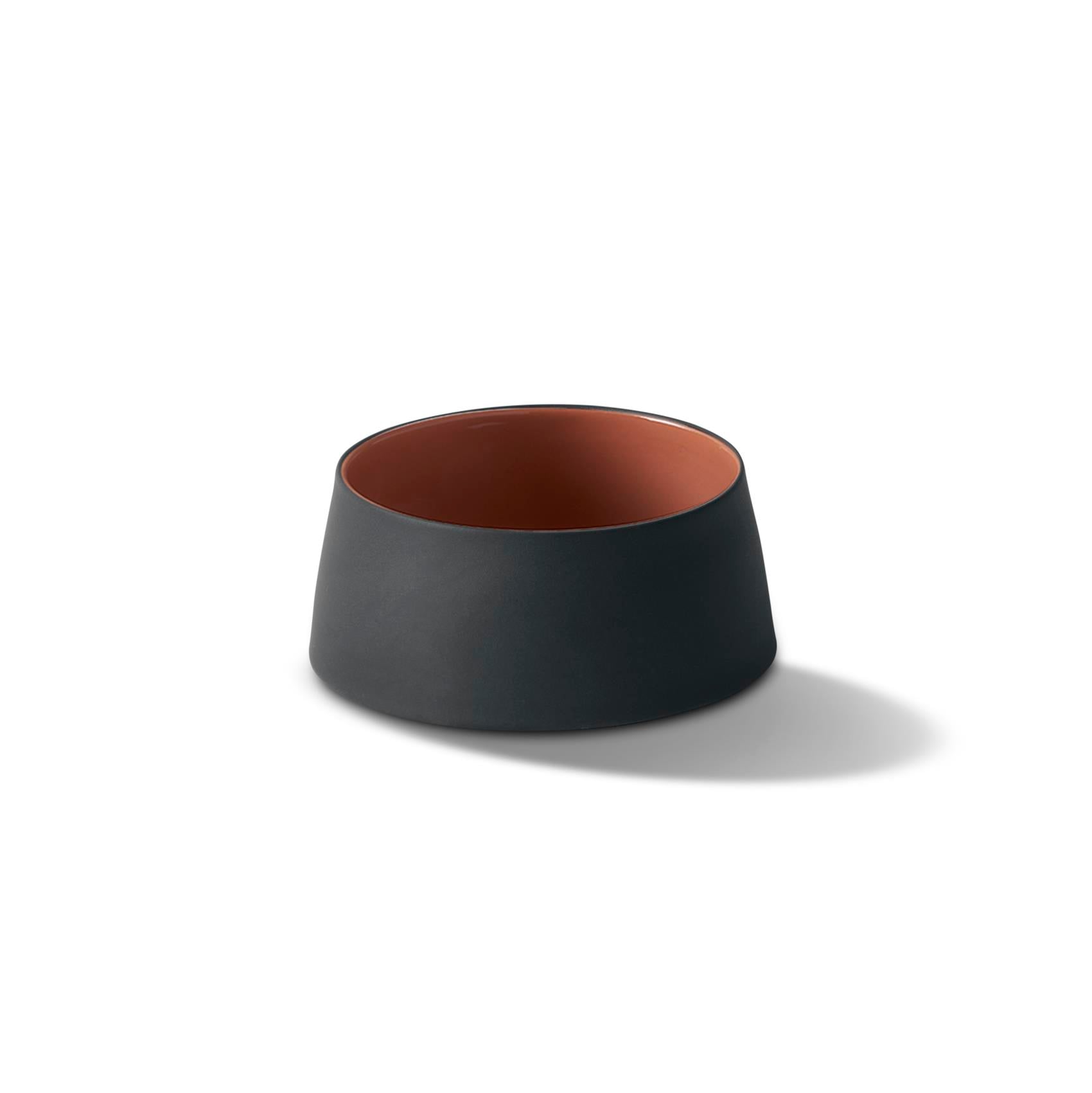 Tube Conic Narrow Large Bowl Double Colour - Black&Coral