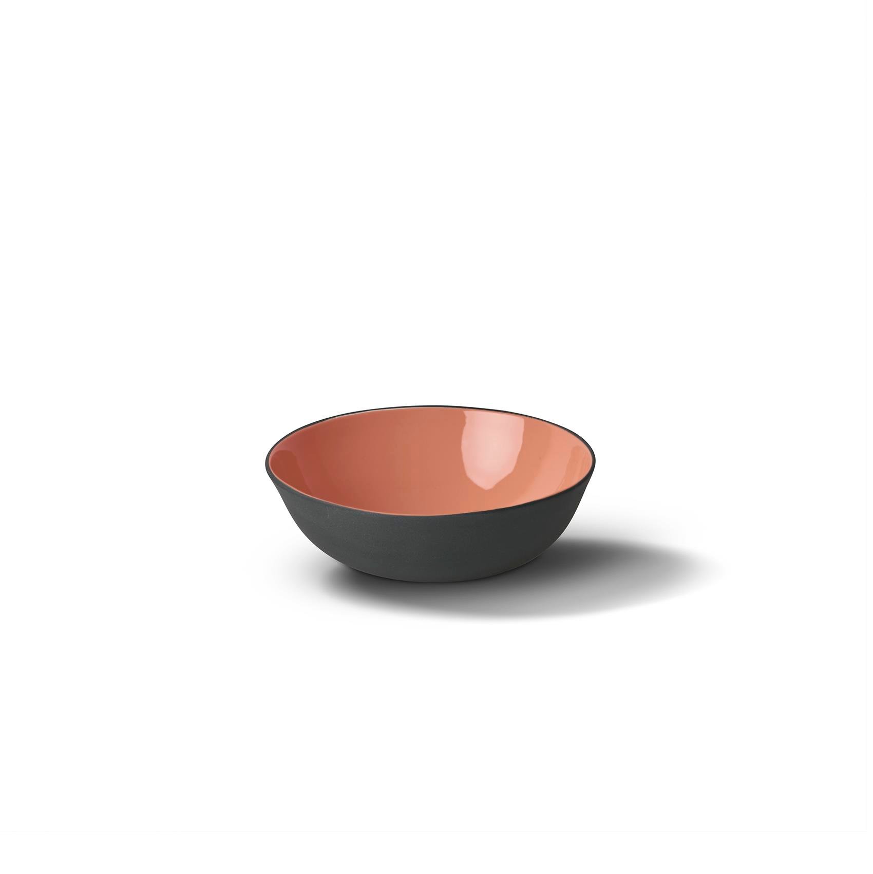 Round Small Bowl Double Colour - Black&Coral