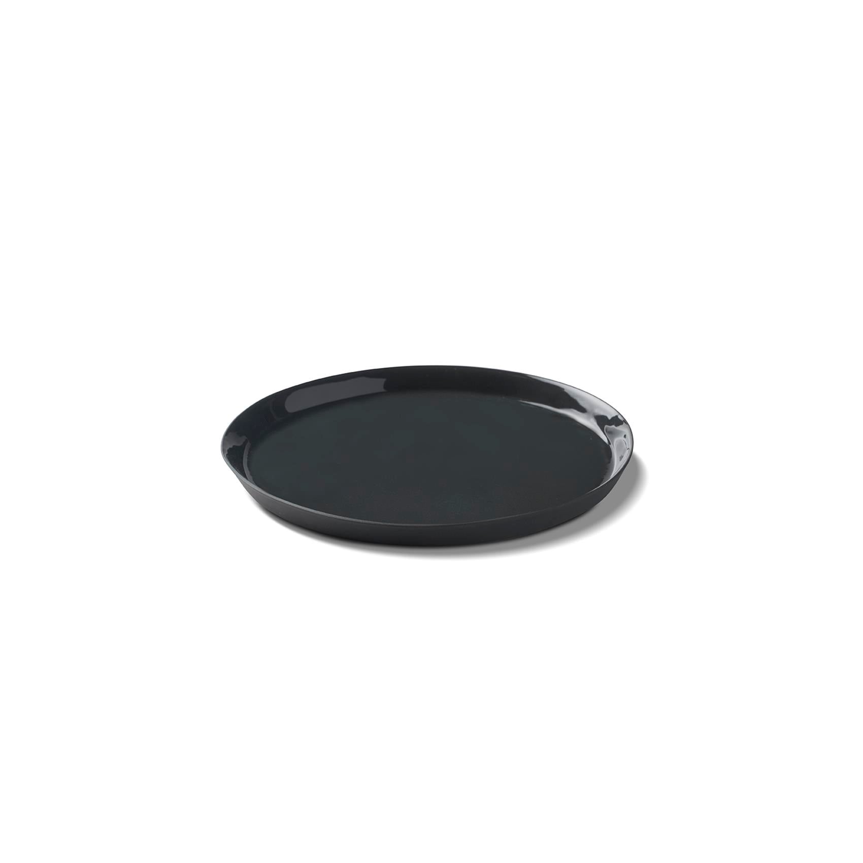 Round Dessert Plate Single Colour Aqua - Black