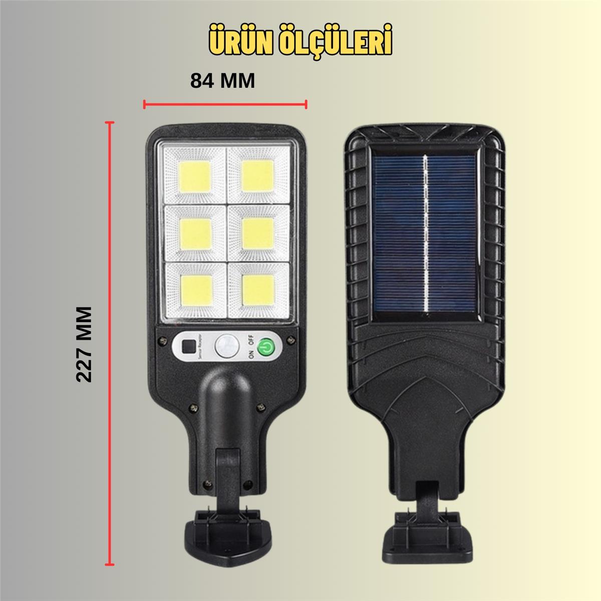 Solar Güneş Enerjili Cob Ledli Hareket Sensörlü 3 Modlu Dış Mekan Bahçe Aydınlatma Lambası