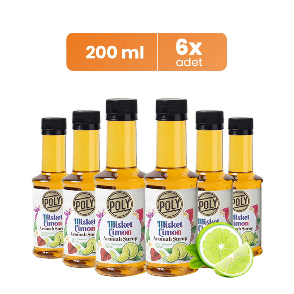 Poly 6'lı Misket Limon Aromalı Kahve Şurubu 6x200ml | Addis Ababa