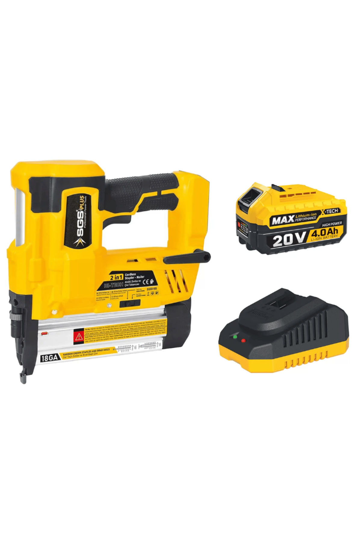 SGS AKÜLÜ ZIMBA VE ÇİVİ TABANCASI SETİ 20 V (1X4.0 Ah)SGS-5165