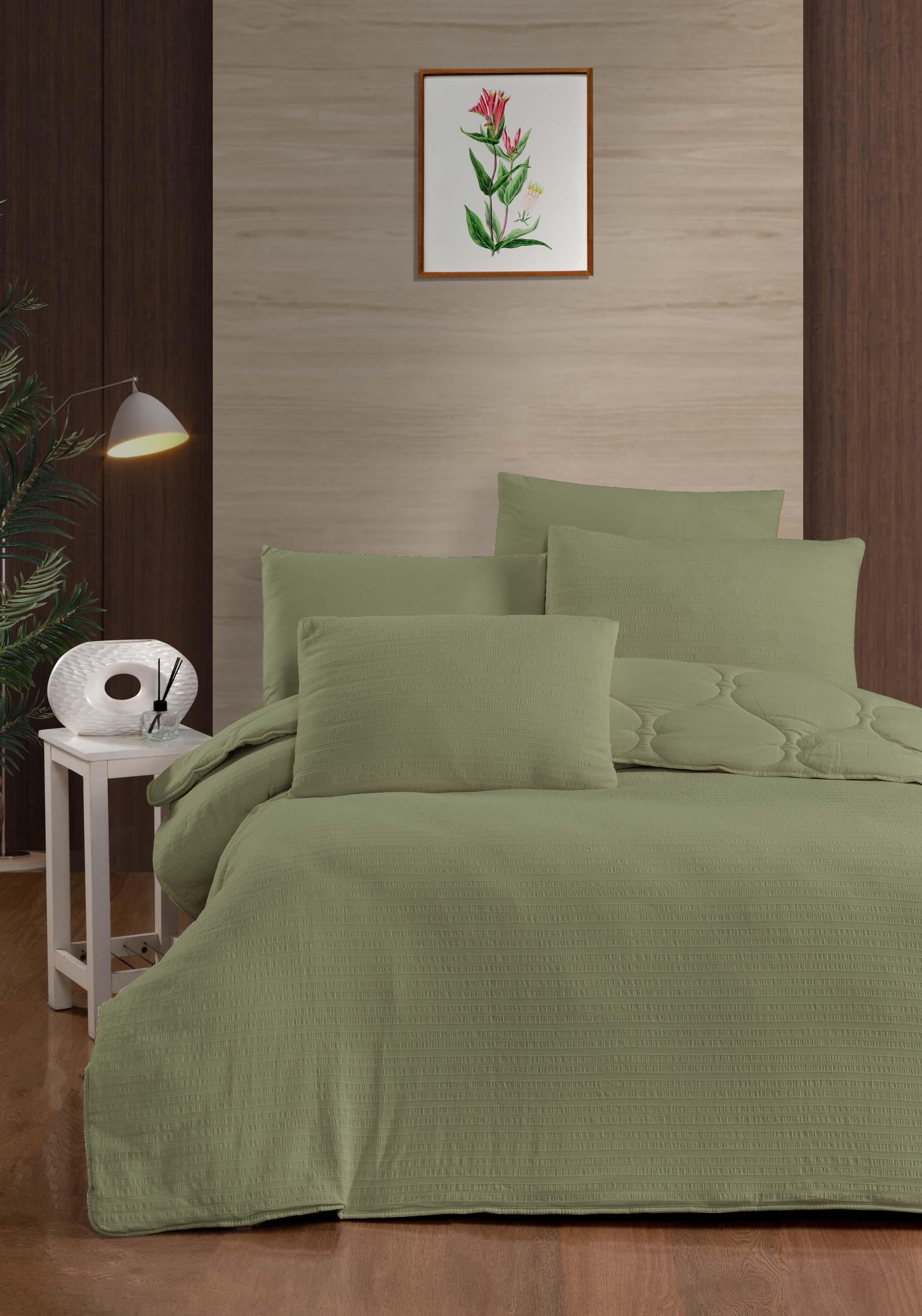 Emboss Verde Çift Kişilik Yorgan Seti
