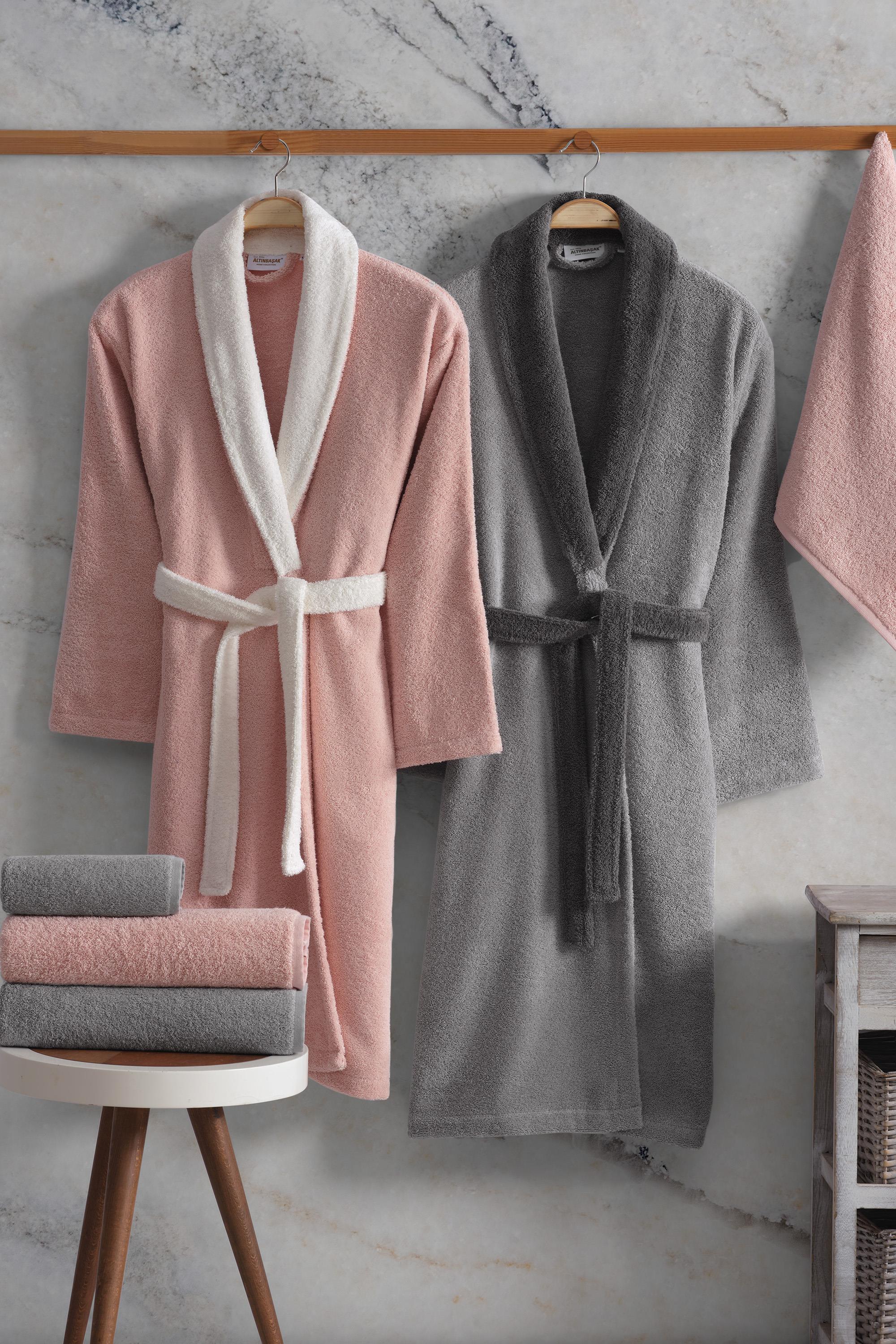 Polly Aile Pamuk Bornoz Set Pink Pink Puff-Coin