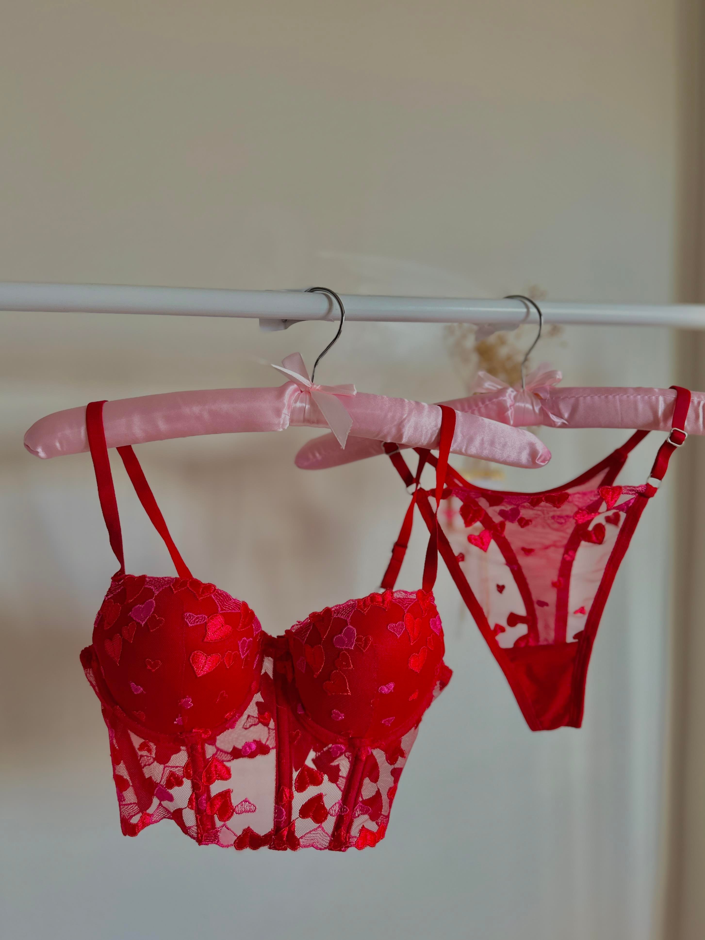 Heleni Red Push-Up Bralet Takım