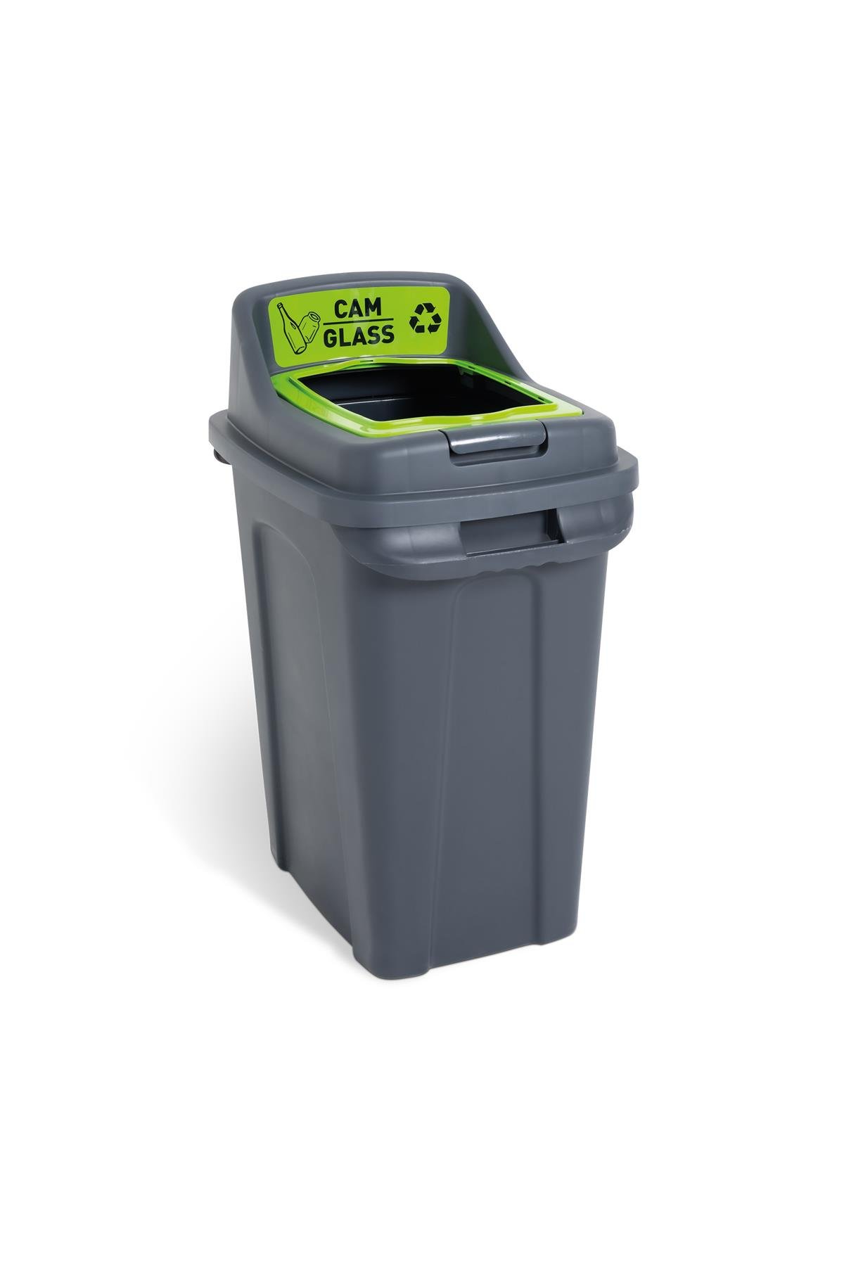 Re-Cycler Geri Dönüşüm Çöp Kovası Açık Kapak 70 LT Yeşil | Uğurlar Plastik