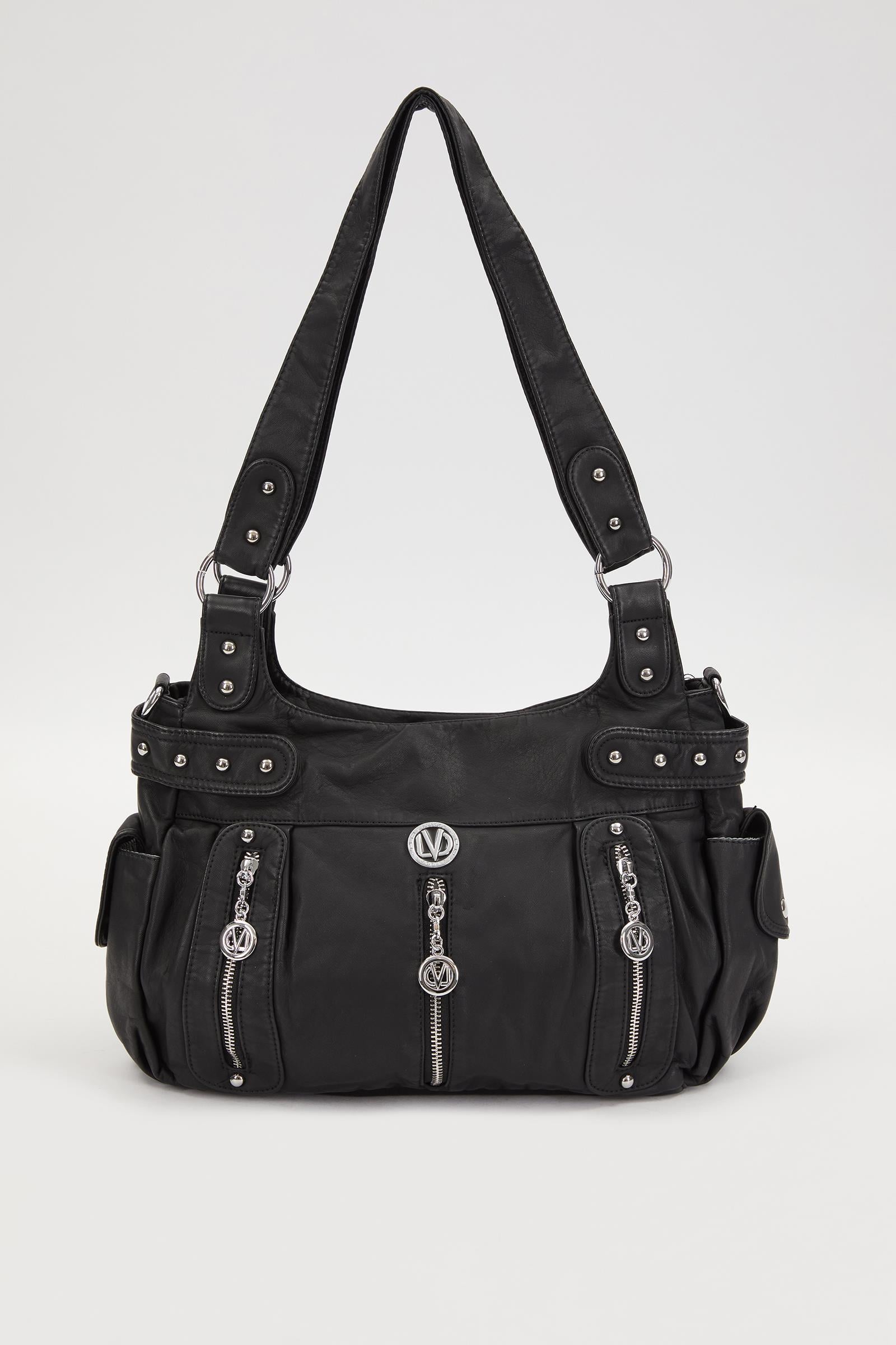 Siyah Zımba Detaylı Omuz Çantası - Levidor