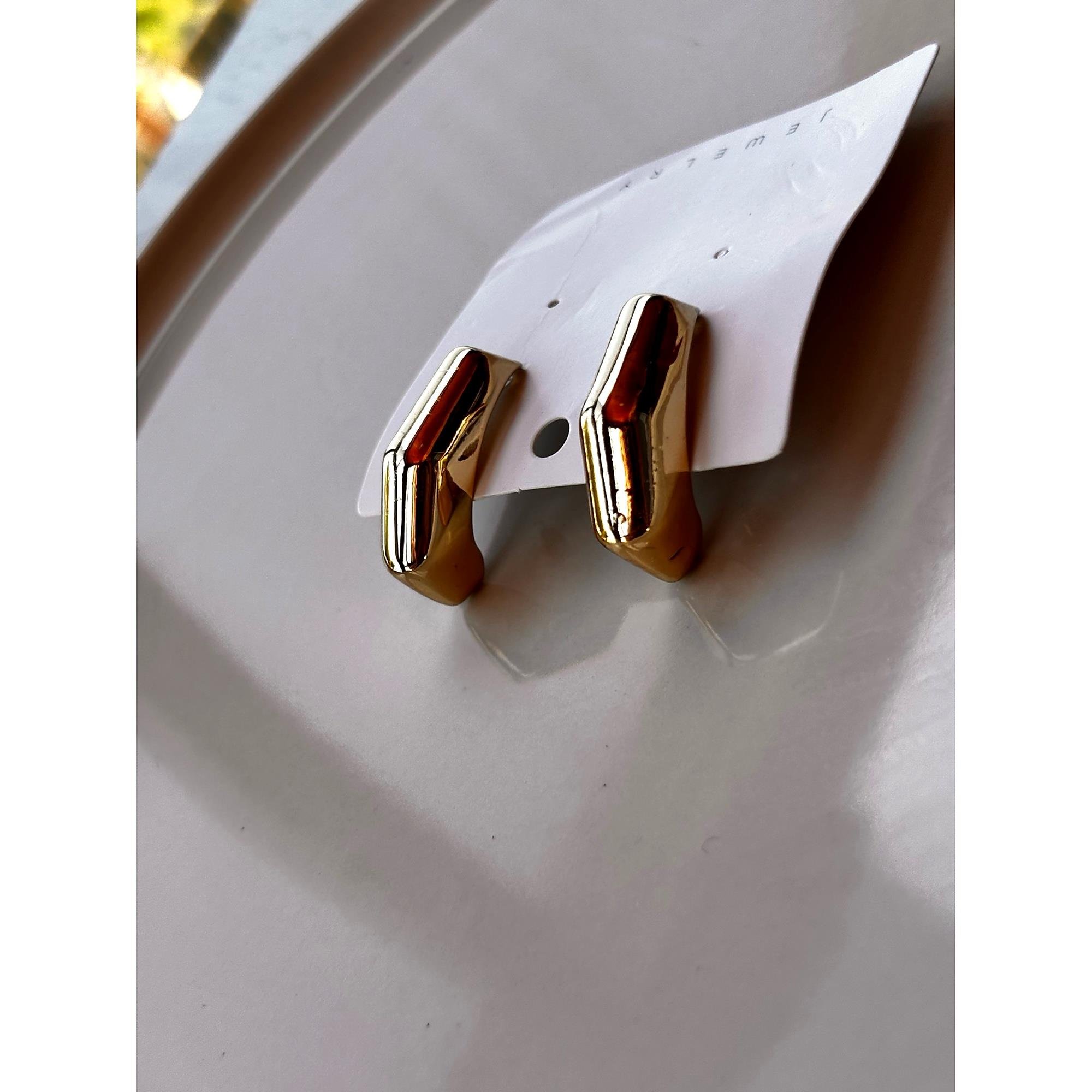 Geometrik Gold Küpe