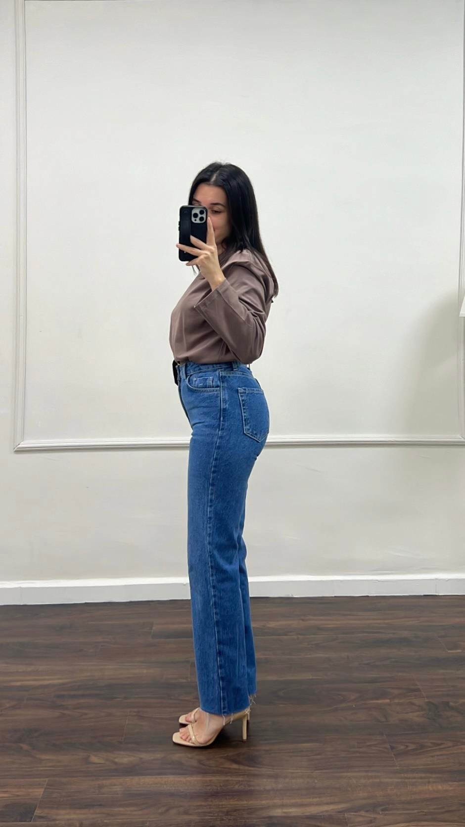 KOYU MAVİ FLARED JEAN