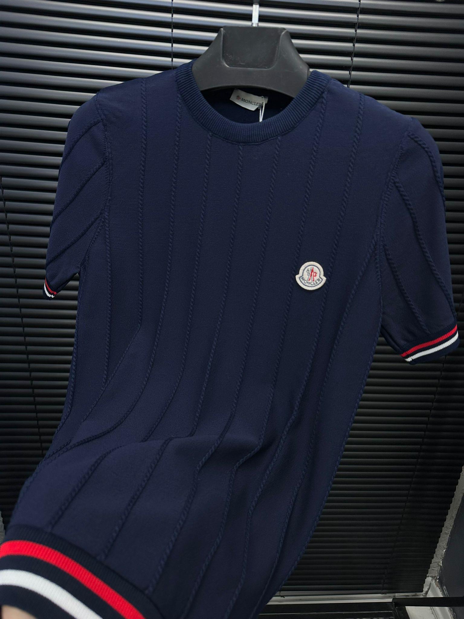 Nakış Göğüs Logolu Triko T-Shirt - Beyaz