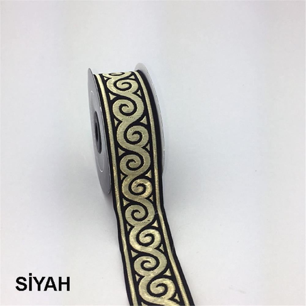 35061-Bordür - 10 mt Siyah-Altın