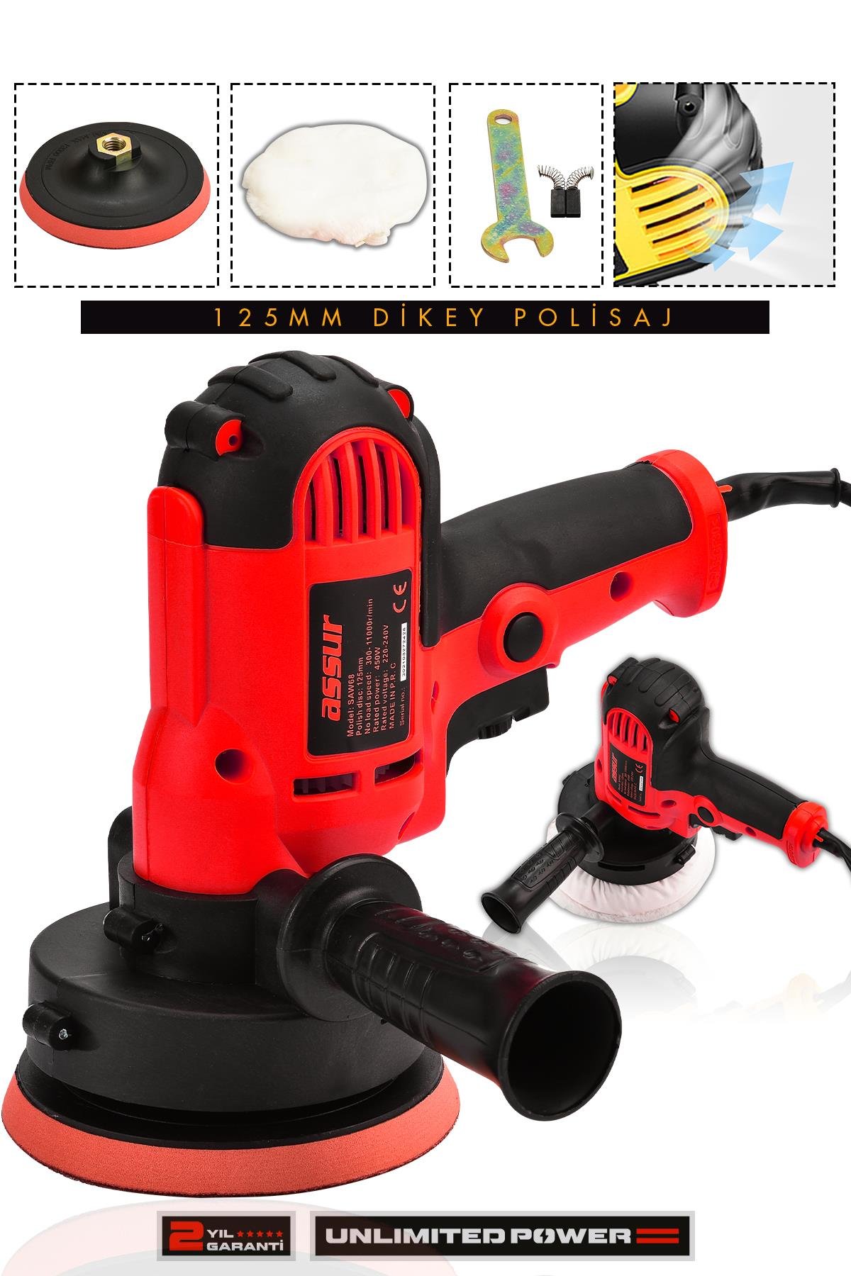 ASSUR 450W Elektrikli 125MM Dikey Polisaj Zımpara Makinesi