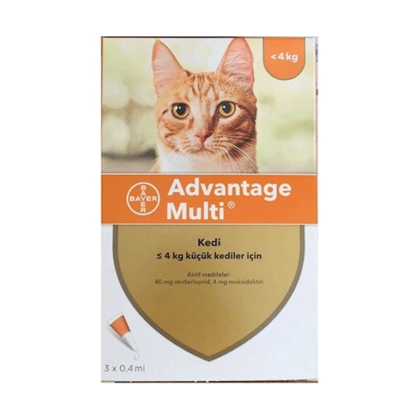 Advantage Multi Ense Damlası (0-4 Kg arası kediler için) x3 Tüp
