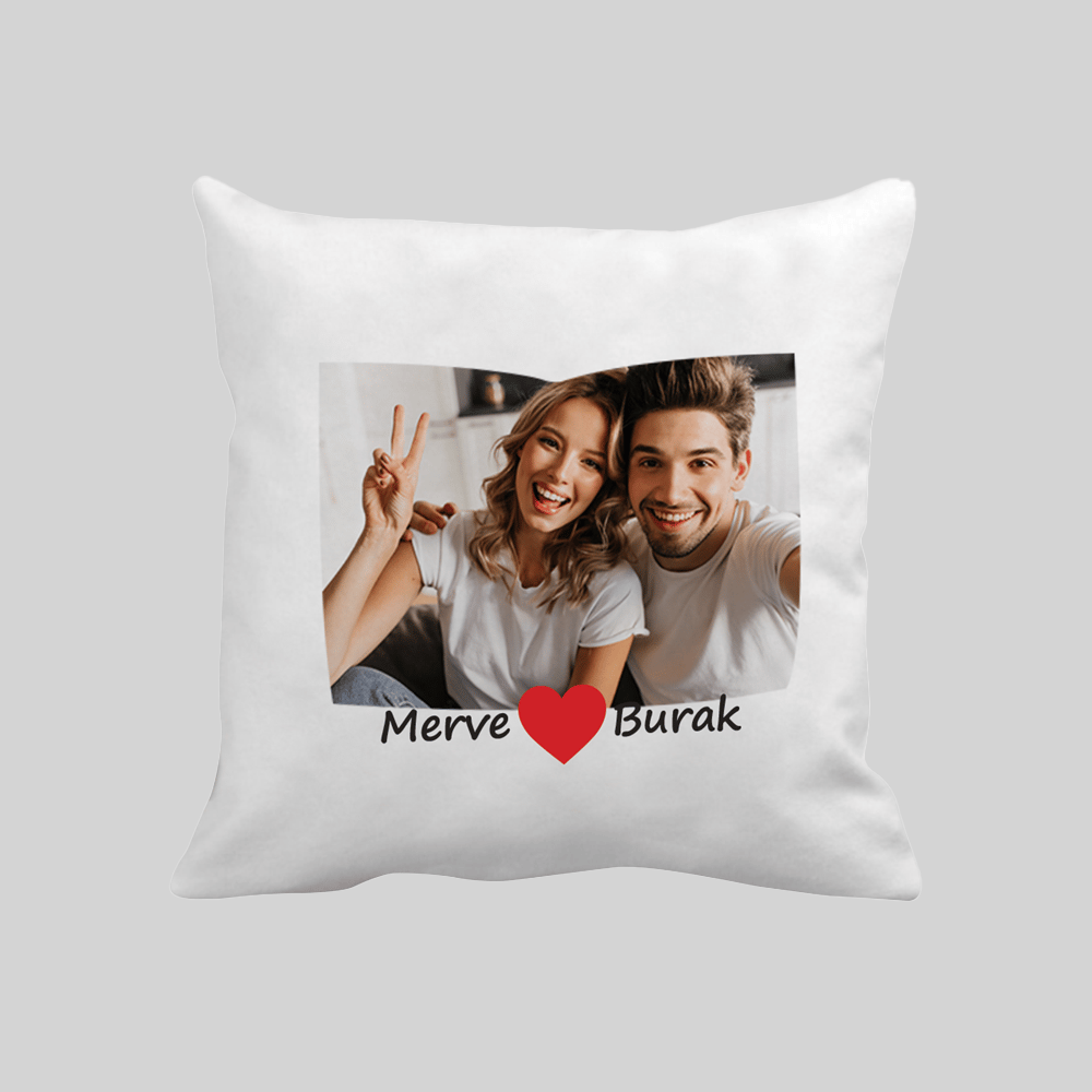 Sevgiliye Özel Baskılı Kare Yastık