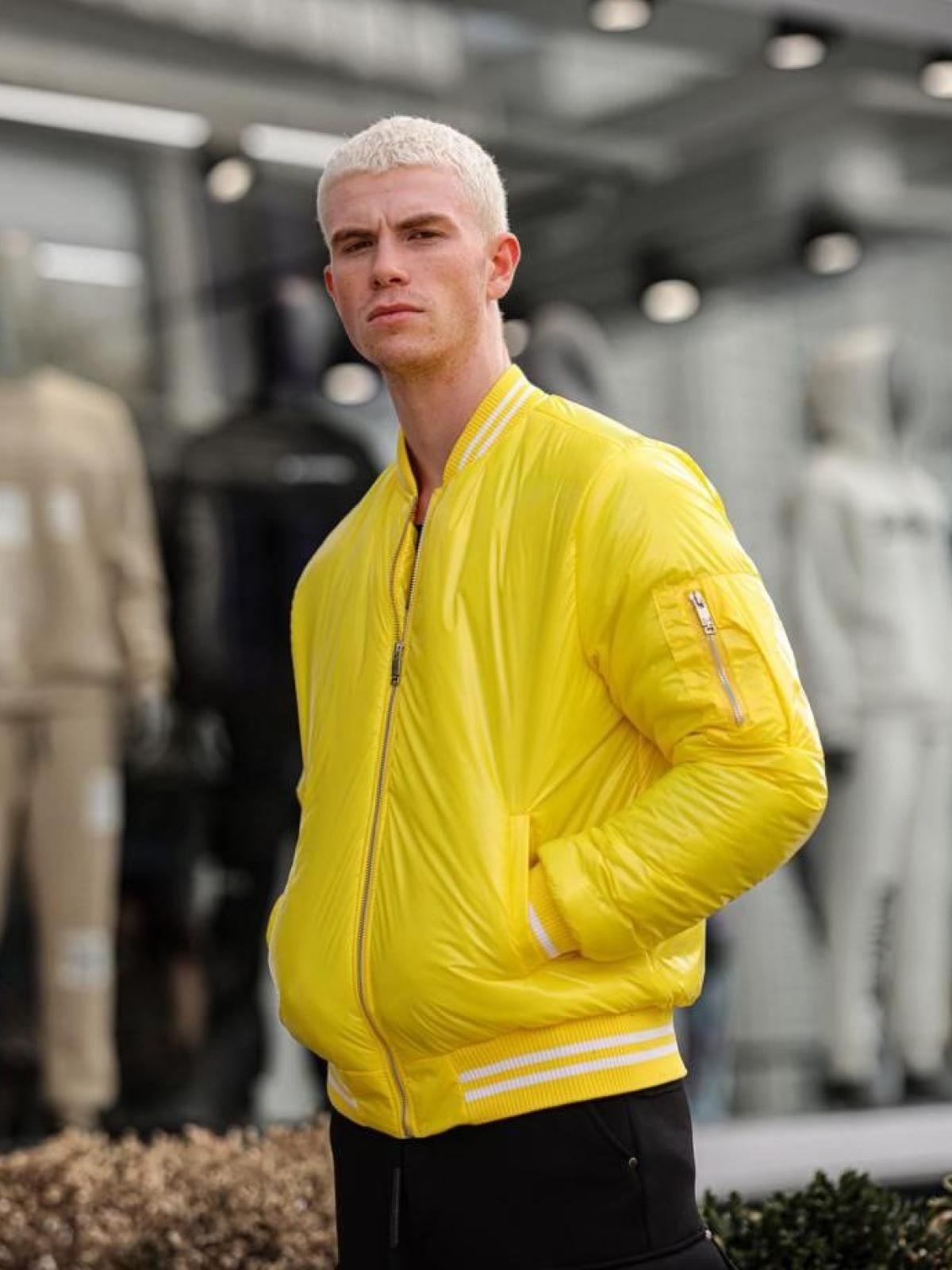 Men bomber jacket wholesale Yellow color Wholesale Bomber Jacket